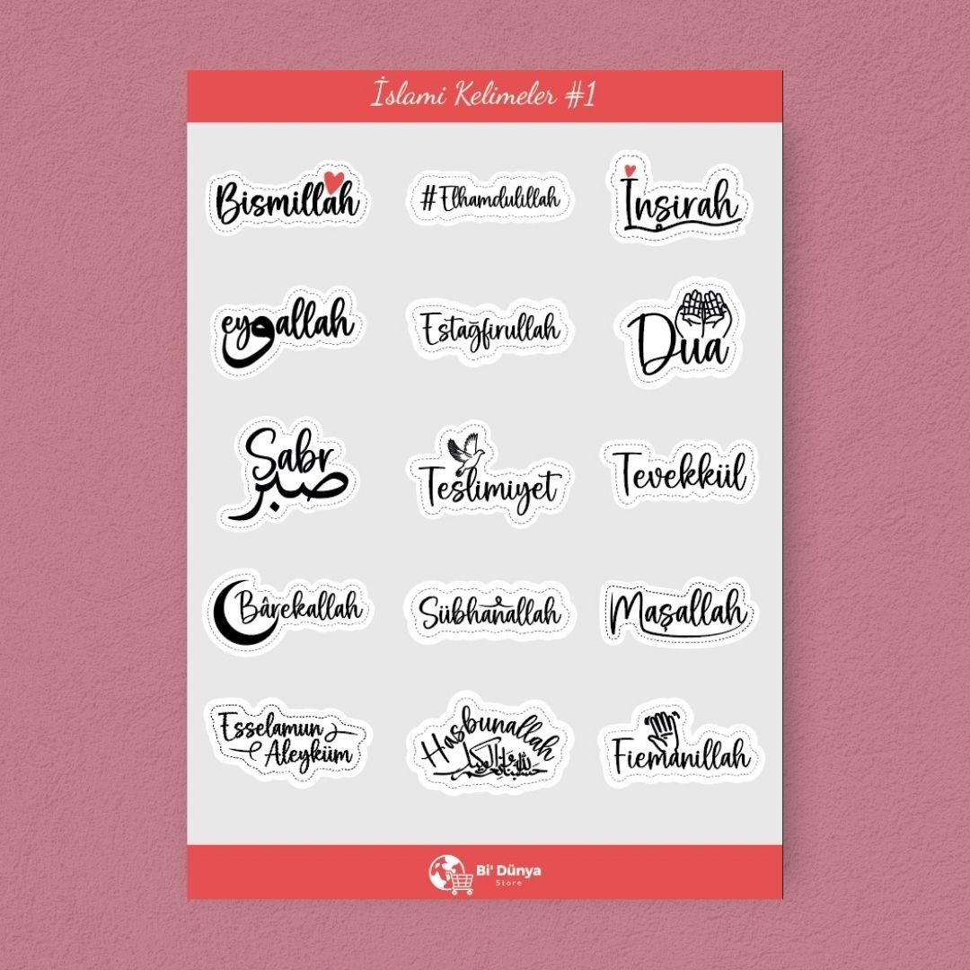 İslami Kelimeler Sticker Seti