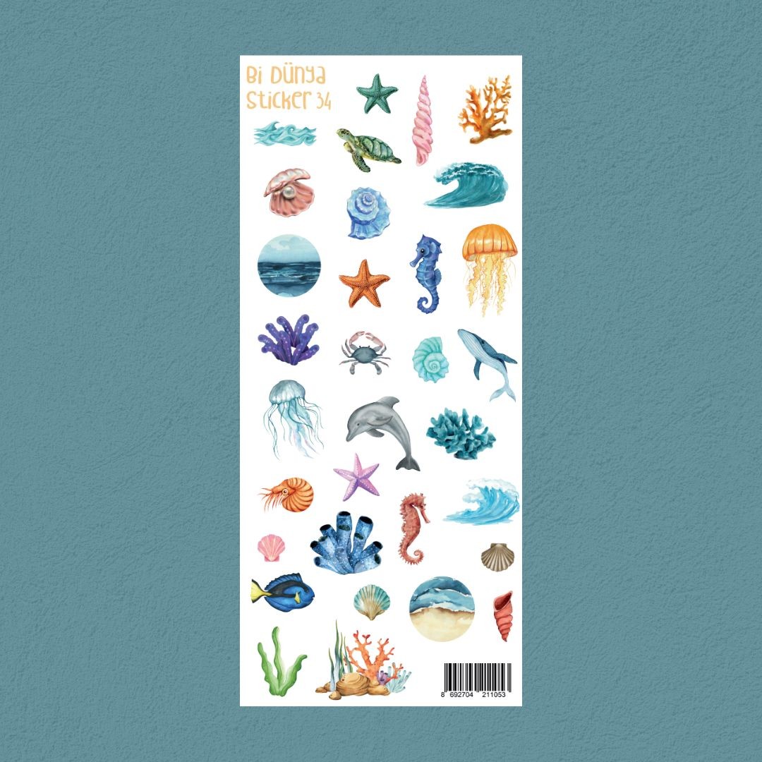 M34 – Deniz Canlıları Temalı Sticker Seti