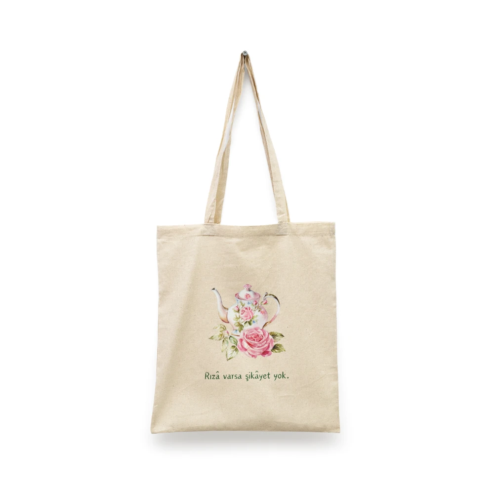 Rıza Varsa Şikayet Yok İslami Seri Tote Bag Baskılı Bez Çanta