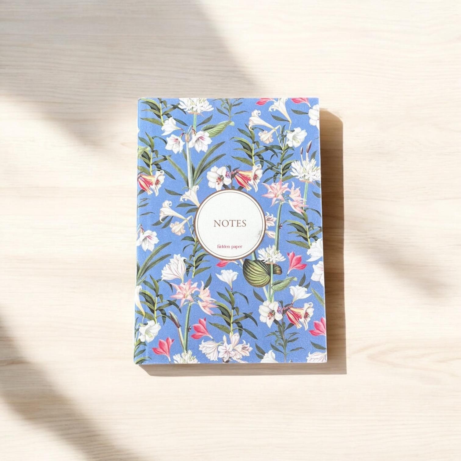 Çiçekli Lavanta Defter (Özel Kumaş Kapak)