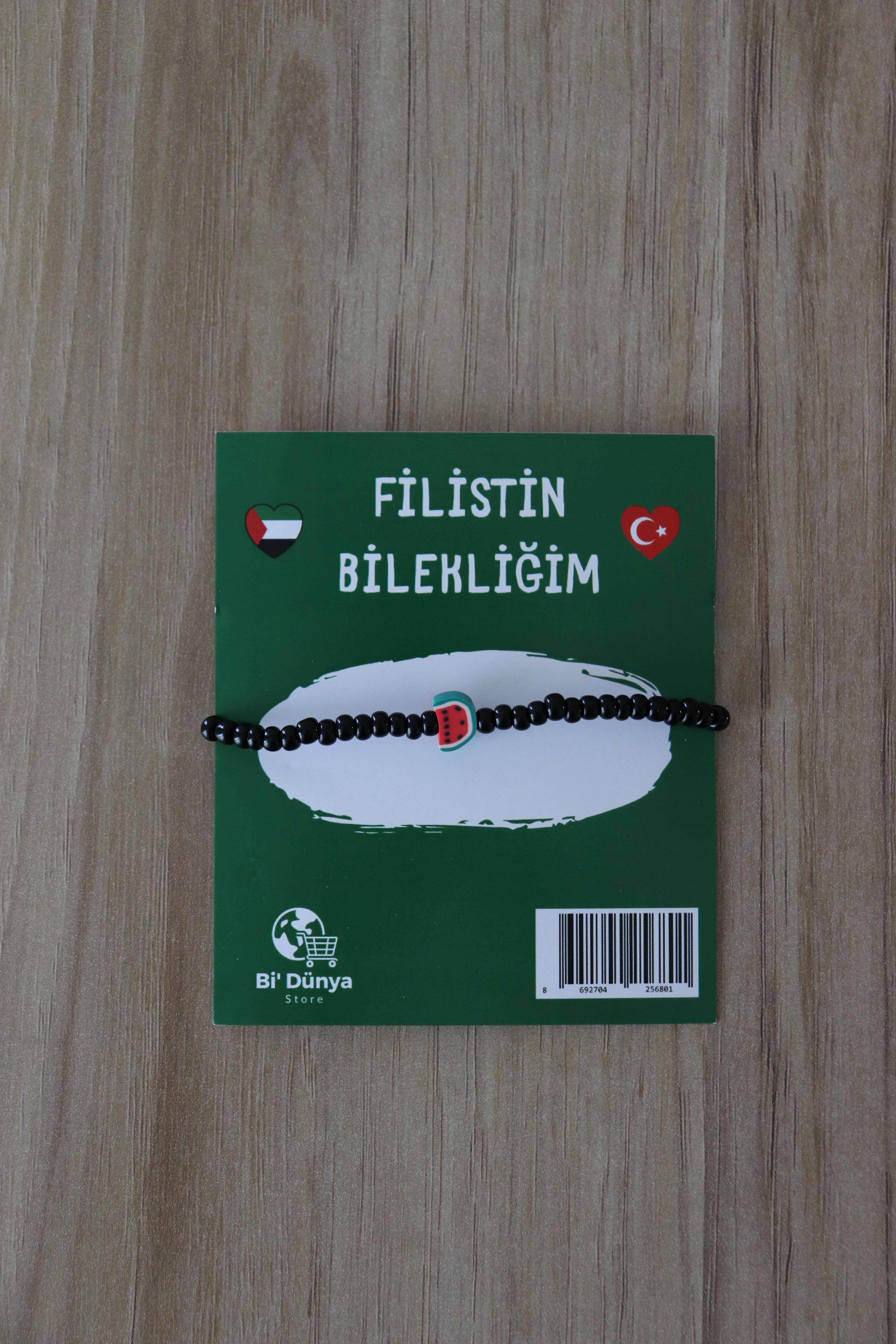 Filistin Bilekliğim (Karpuz - Siyah)
