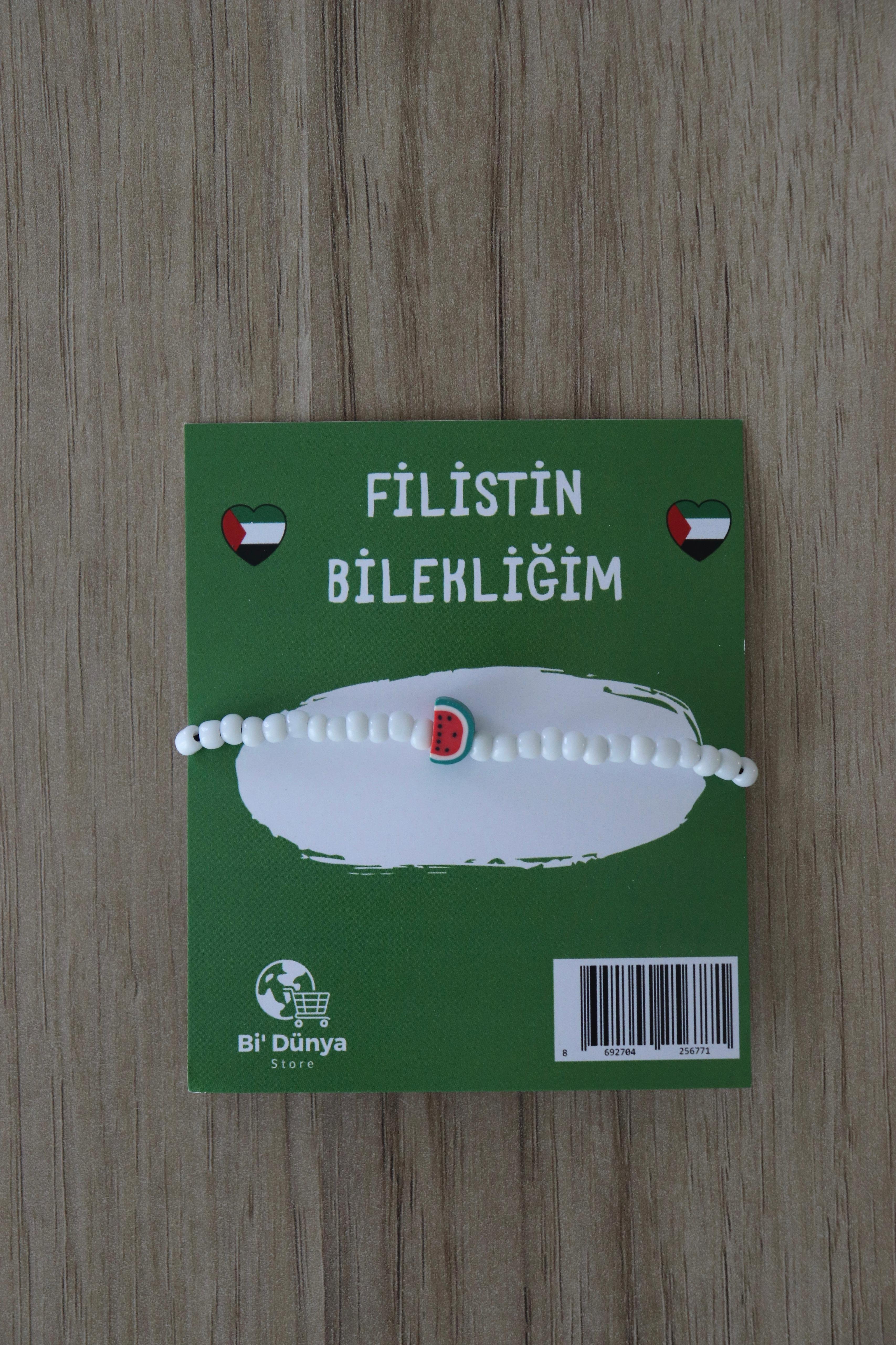 Filistin Bilekliğim (Karpuz - Beyaz)