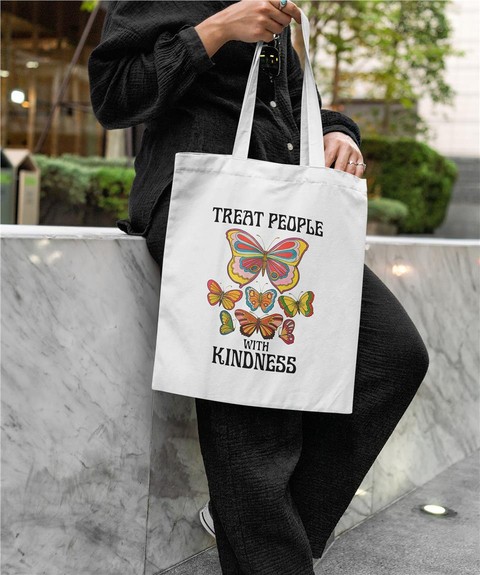 Treat People With Kındness Baskılı Bez Çanta