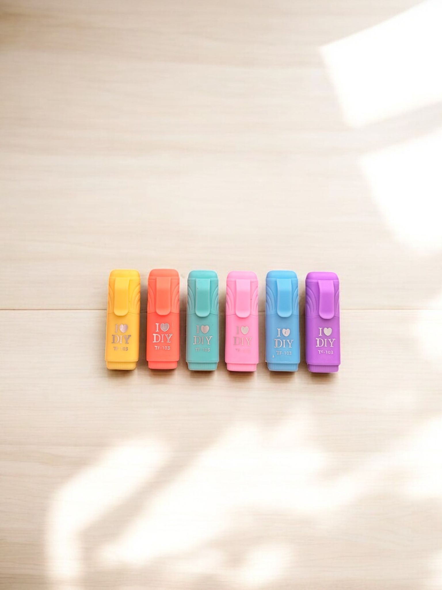 “Pastel Renkli Mini Fosforlu Kalem Seti – I ♥ DIY Serisi”