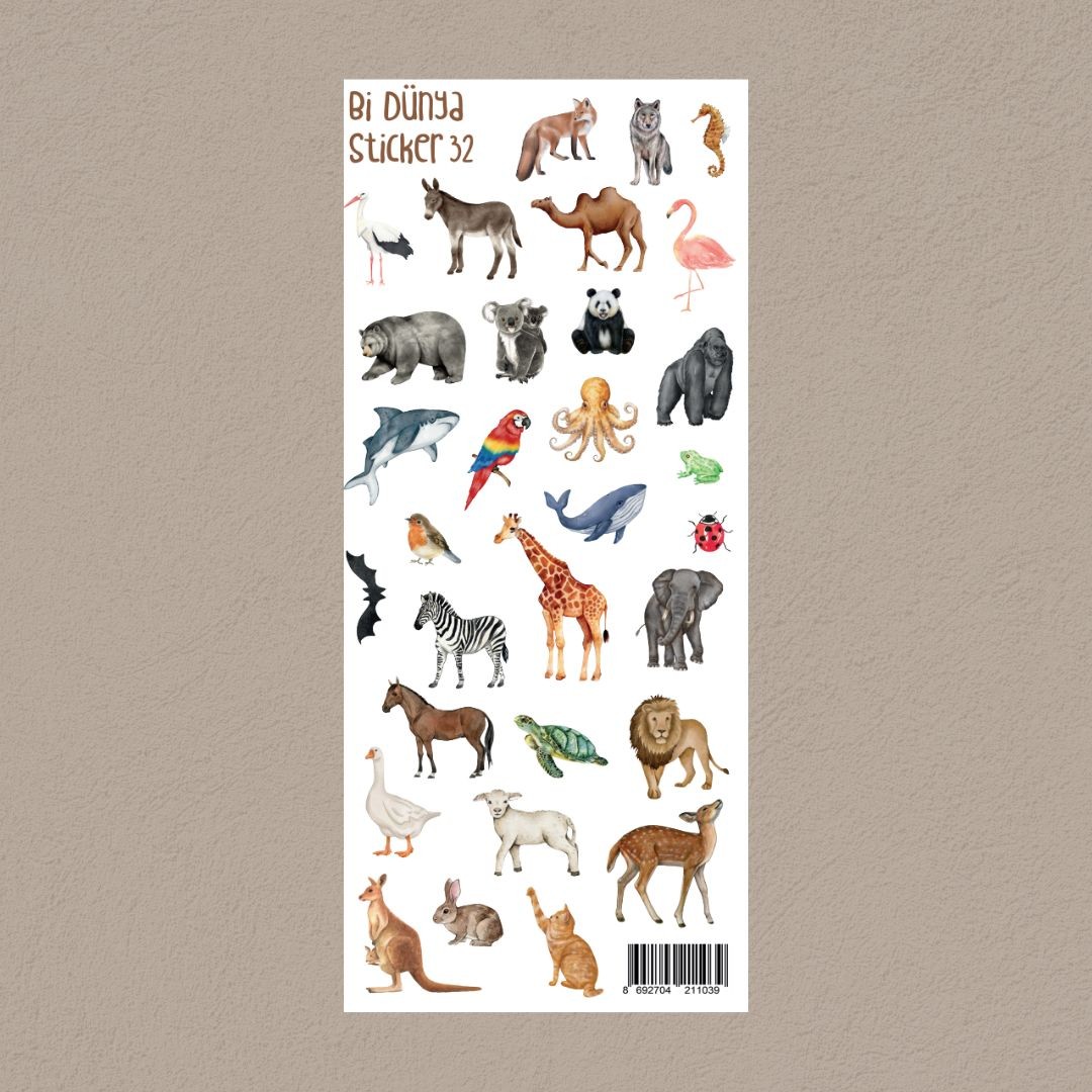 M32 – Hayvan Temalı Sticker Seti