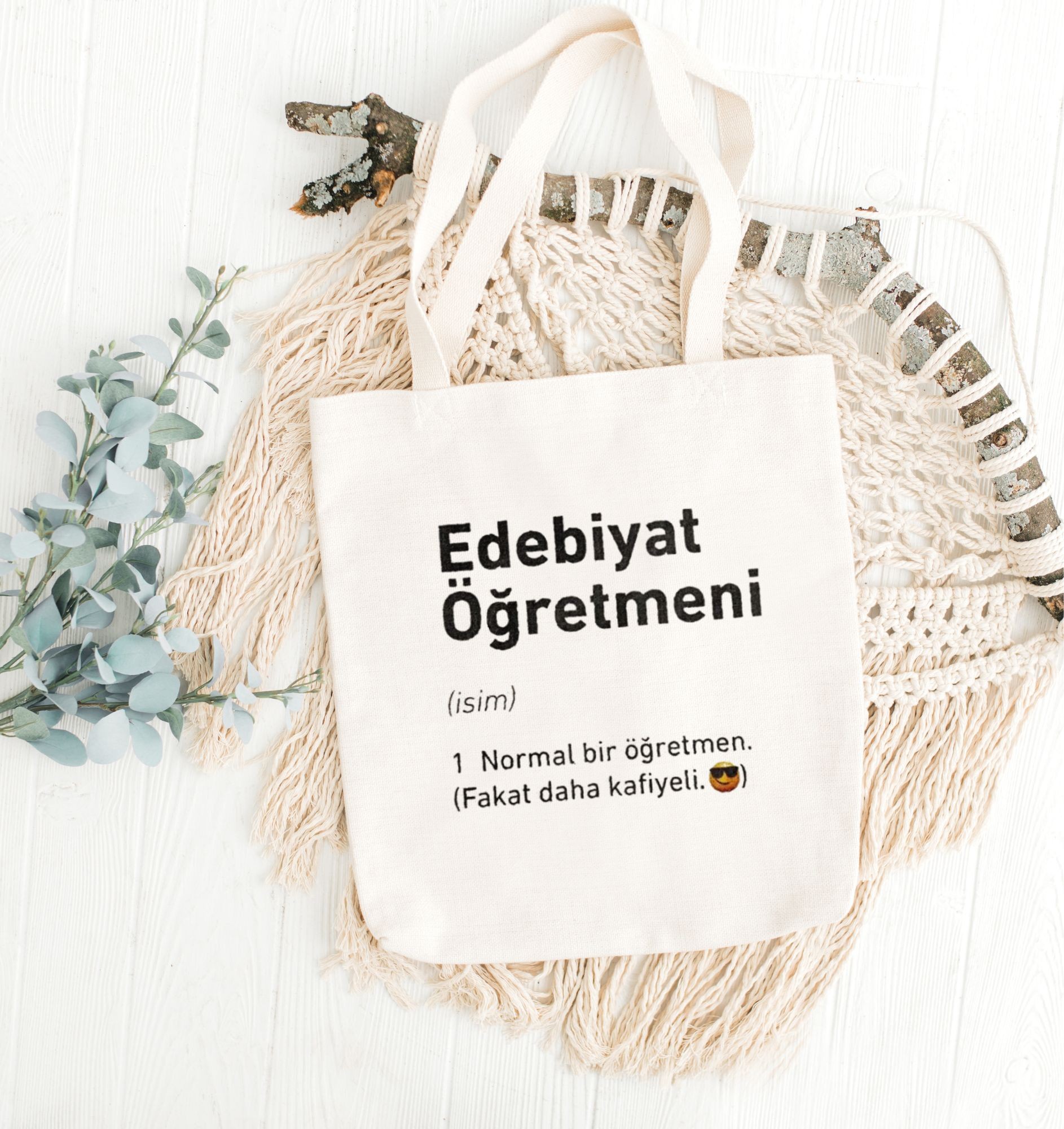 Edebiyat Öğretmeni Baskılı Bez Çanta