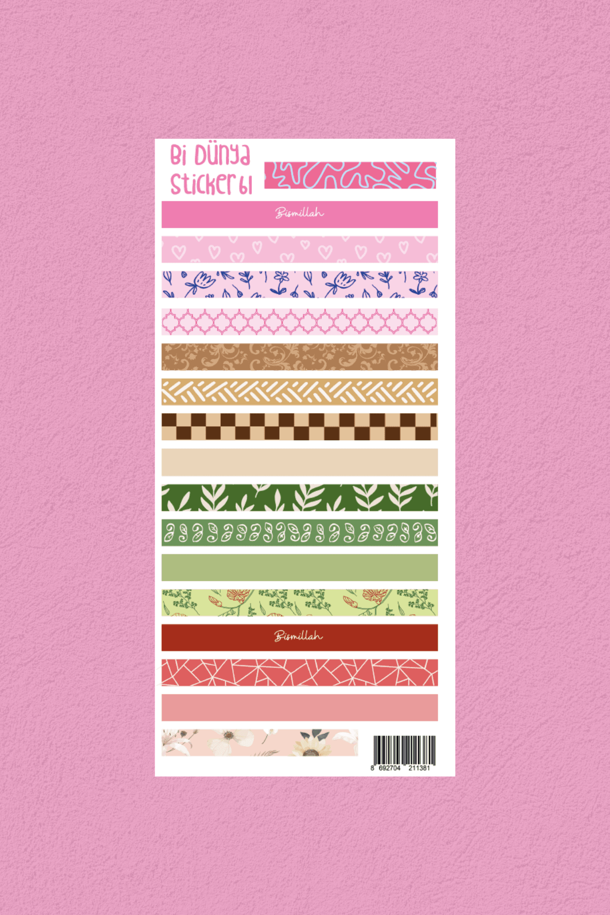 Renkli Bantlar 2'li Sticker Seti