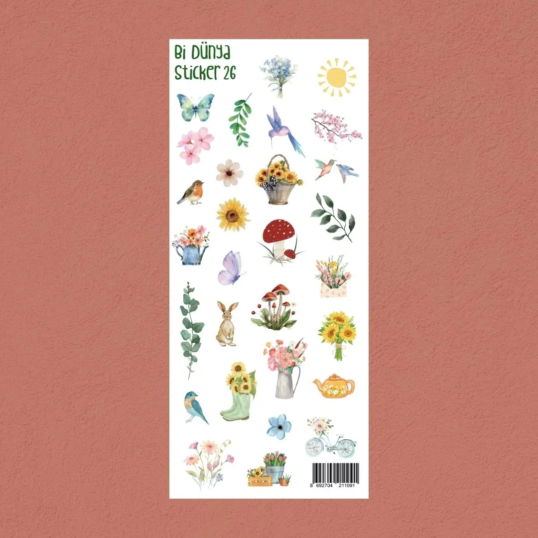 Bi Dünya HaberM26 – Çiçek Bahçesi Sticker Seti