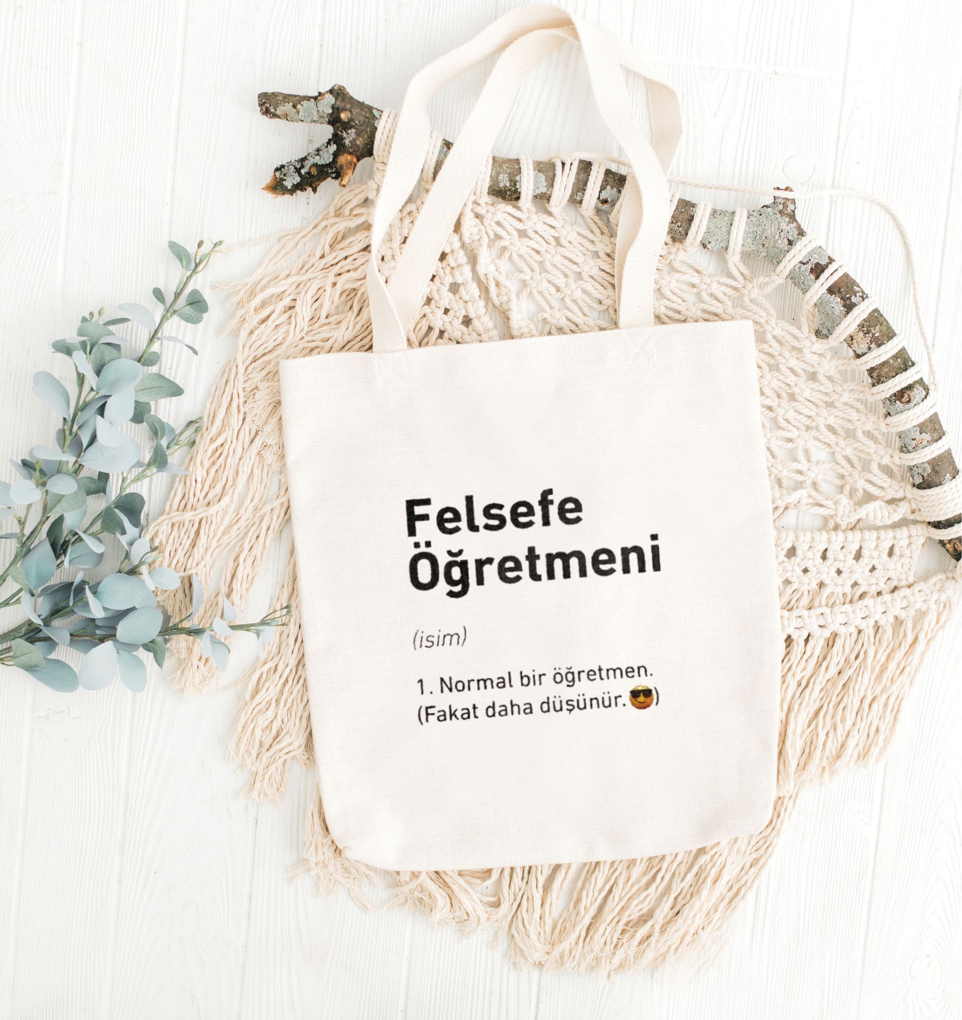 Felsefe Öğretmeni Baskılı Bez Çanta
