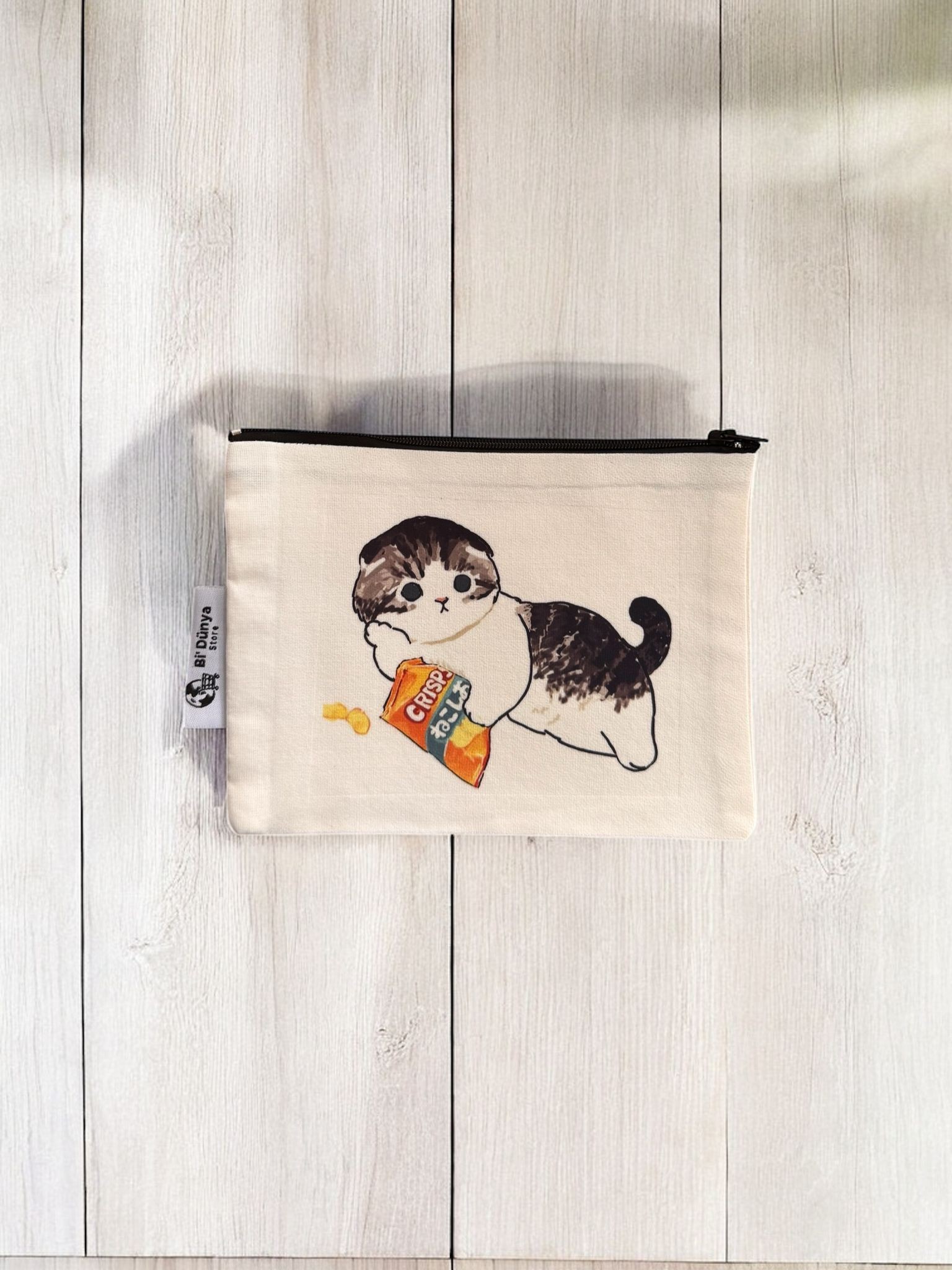 Cips Yiyen Kedi Baskılı Kalemlik