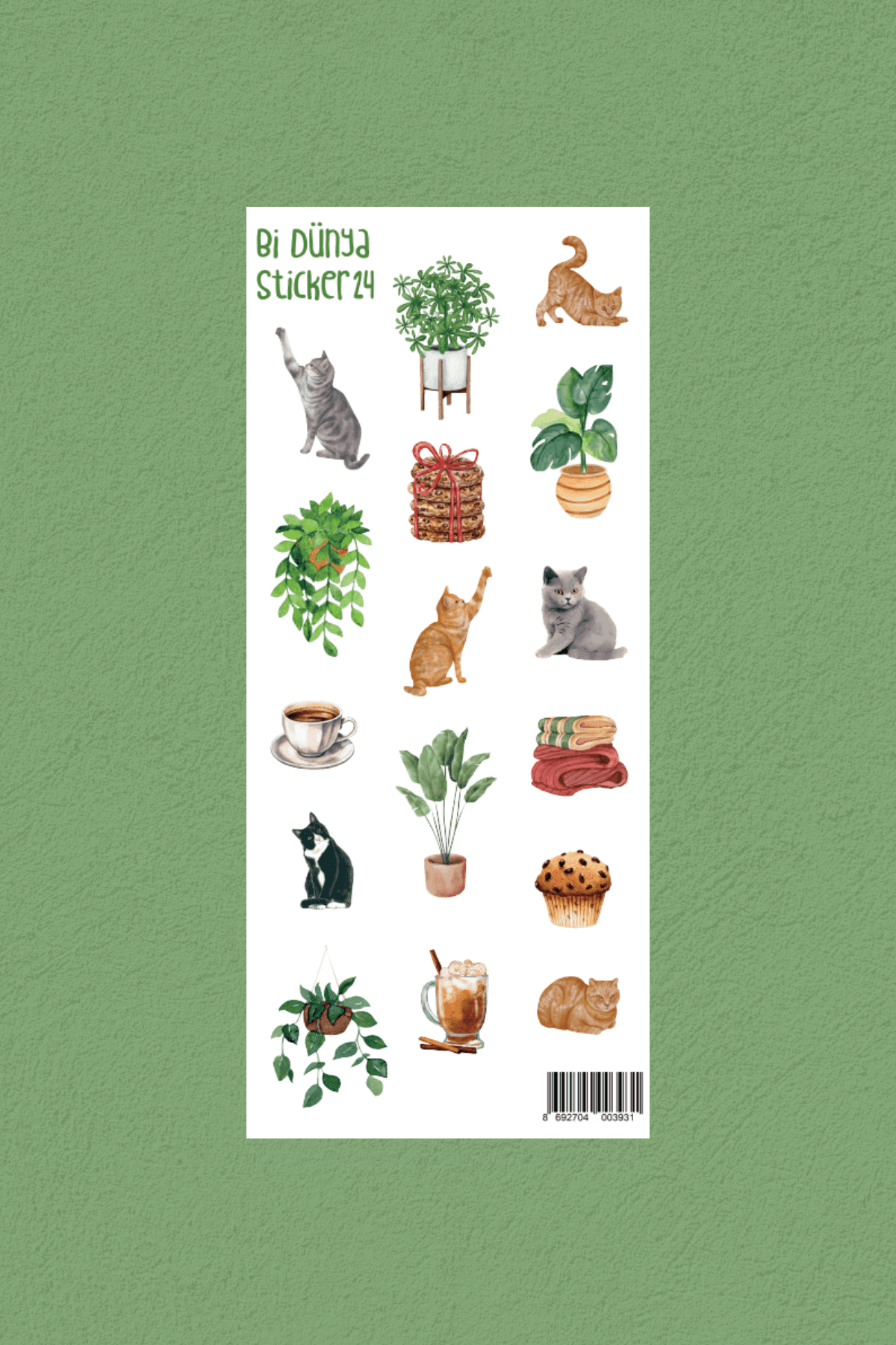 Kedi Temalı 3'lü Sticker