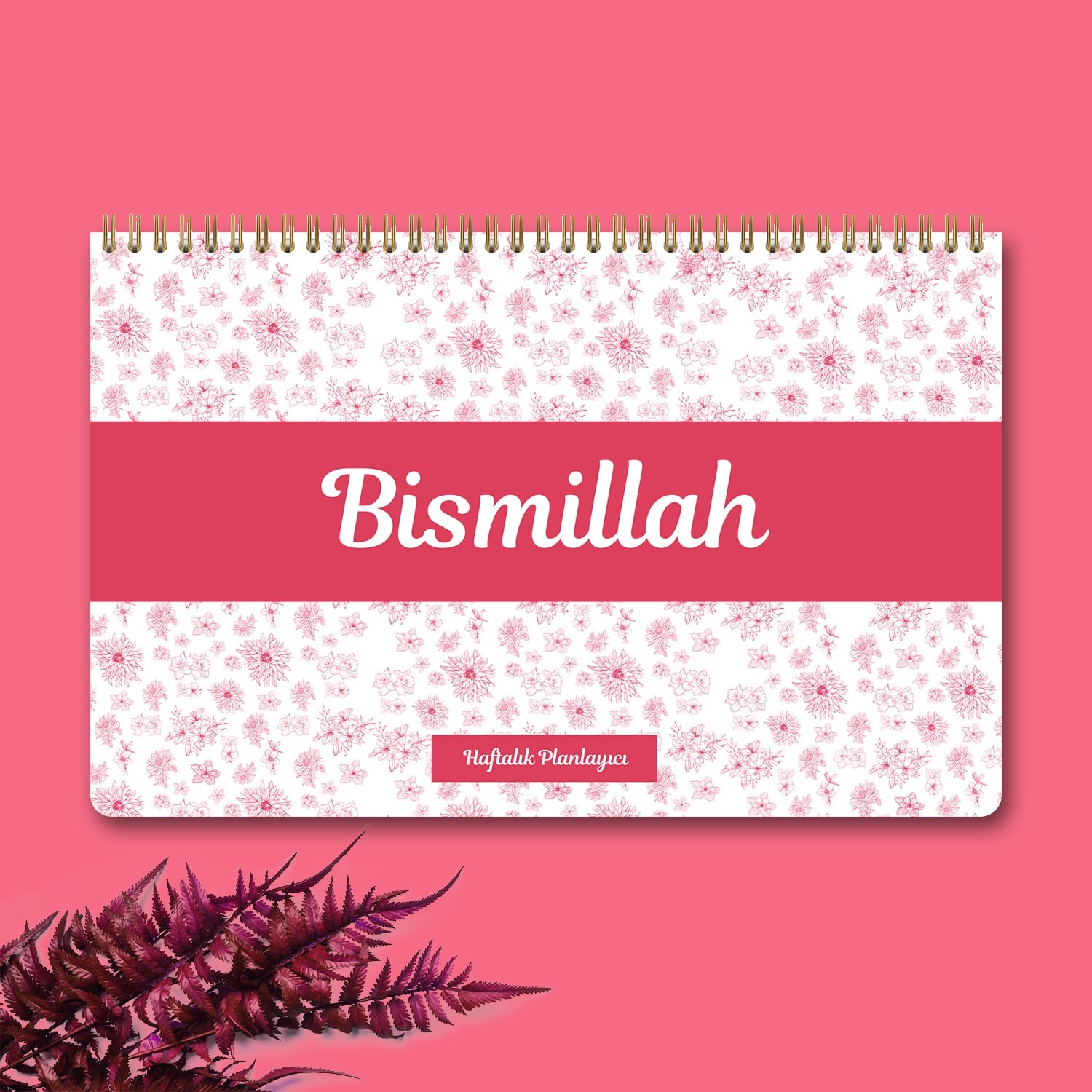 Bismillah - Elhamdülillah Pembe Haftalık Planlayıcı