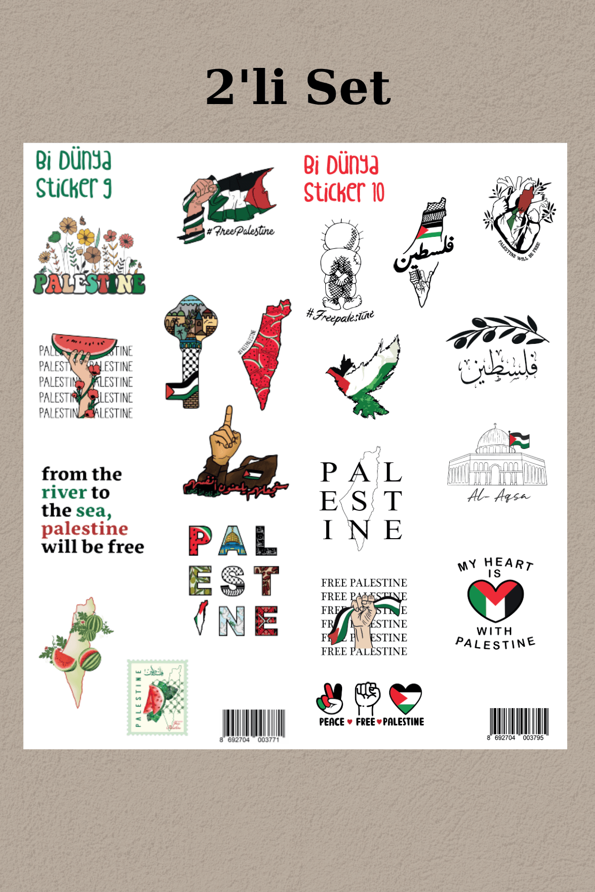 Filistin 2'li Sticker Set M9-M10