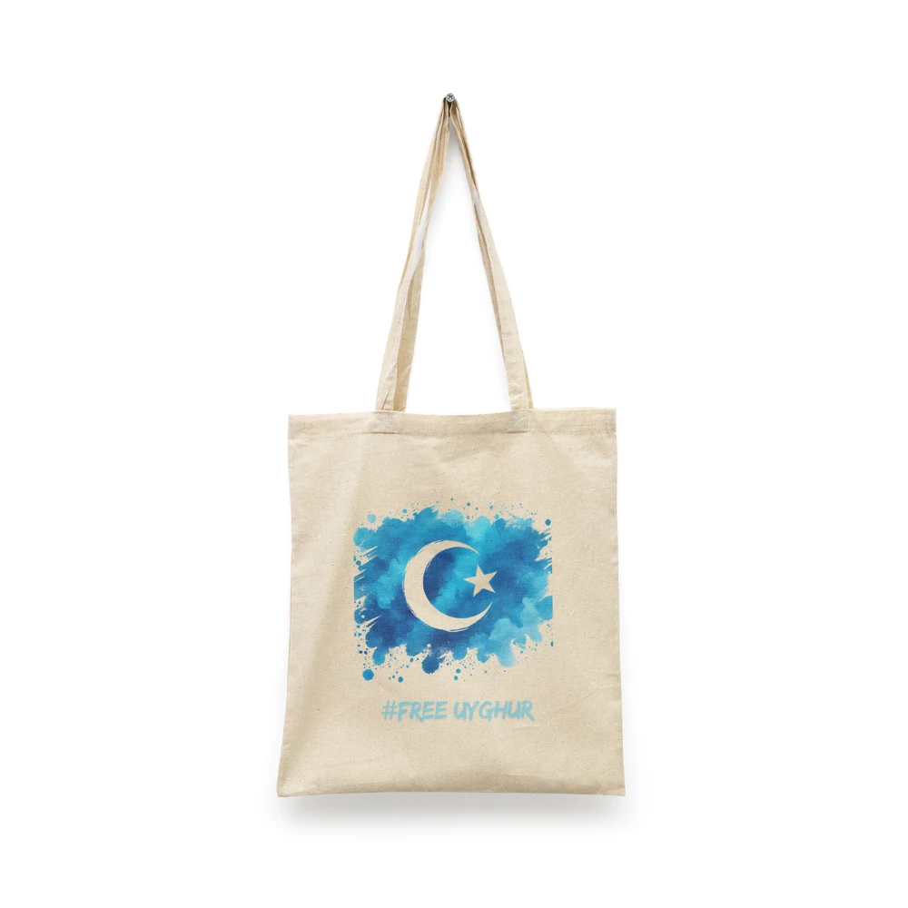 Free Uyghur Doğu Türkistan Serisi Tote Bag Baskılı Bez Çanta