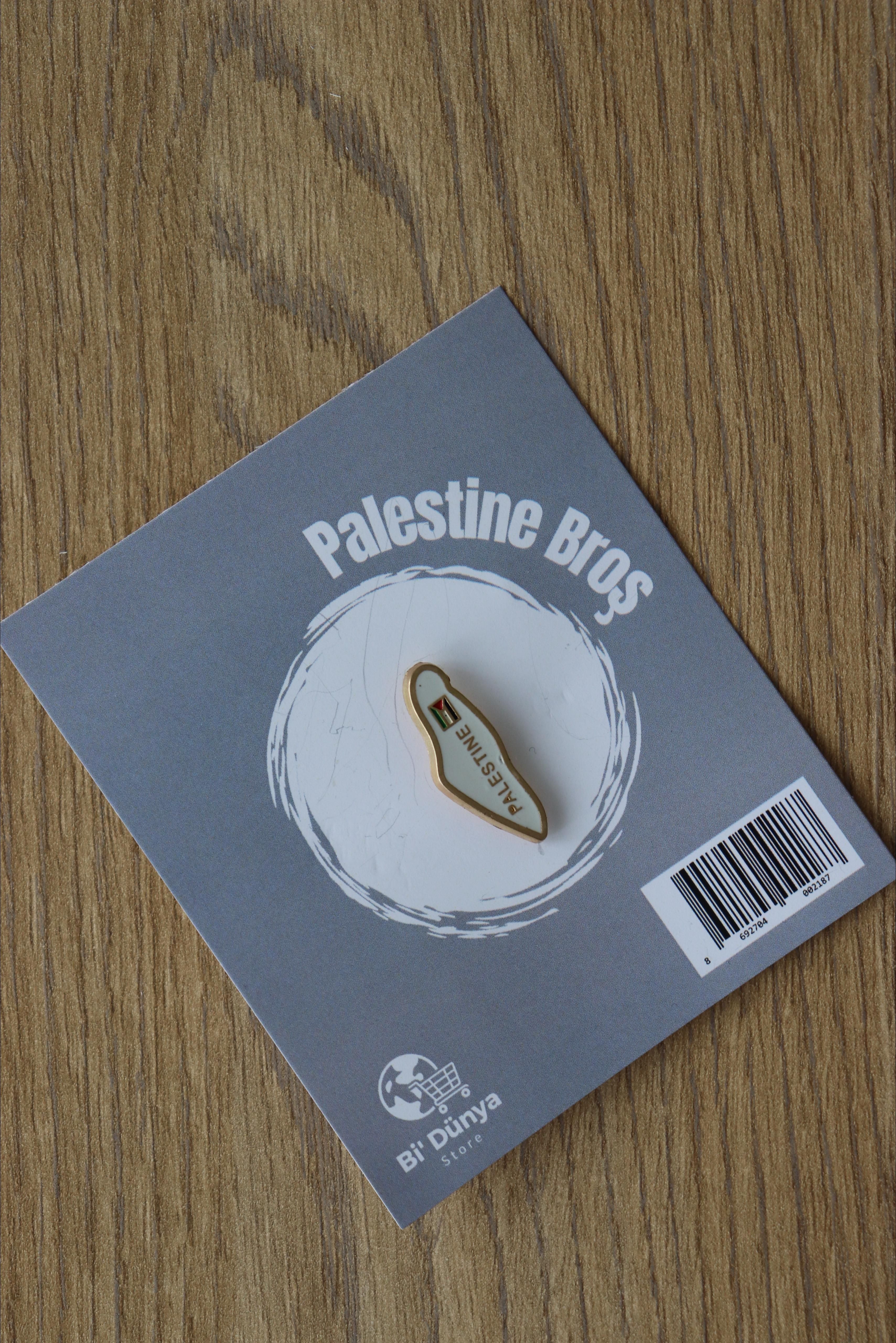 Palestine Broş Beyaz