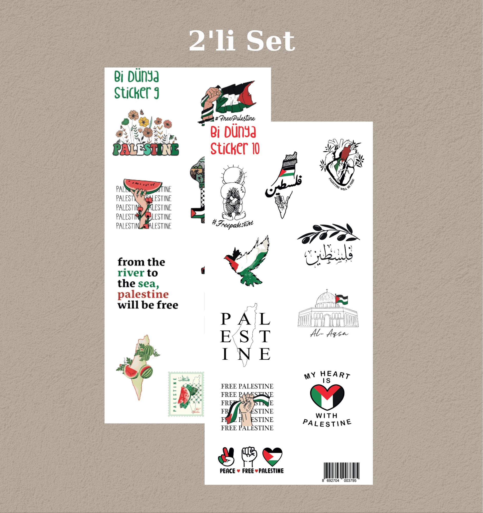 Filistin 2'li Sticker Set M9-M10