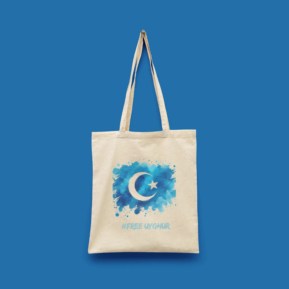 Free Uyghur Doğu Türkistan Serisi Tote Bag Baskılı Bez Çanta