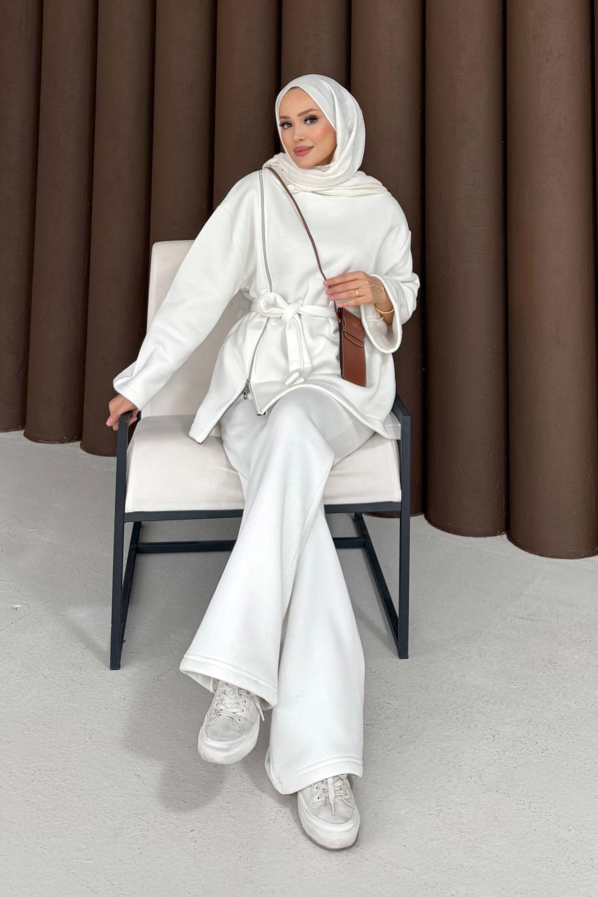 Fermuar Detaylı Üç İplik Takım 76-5503