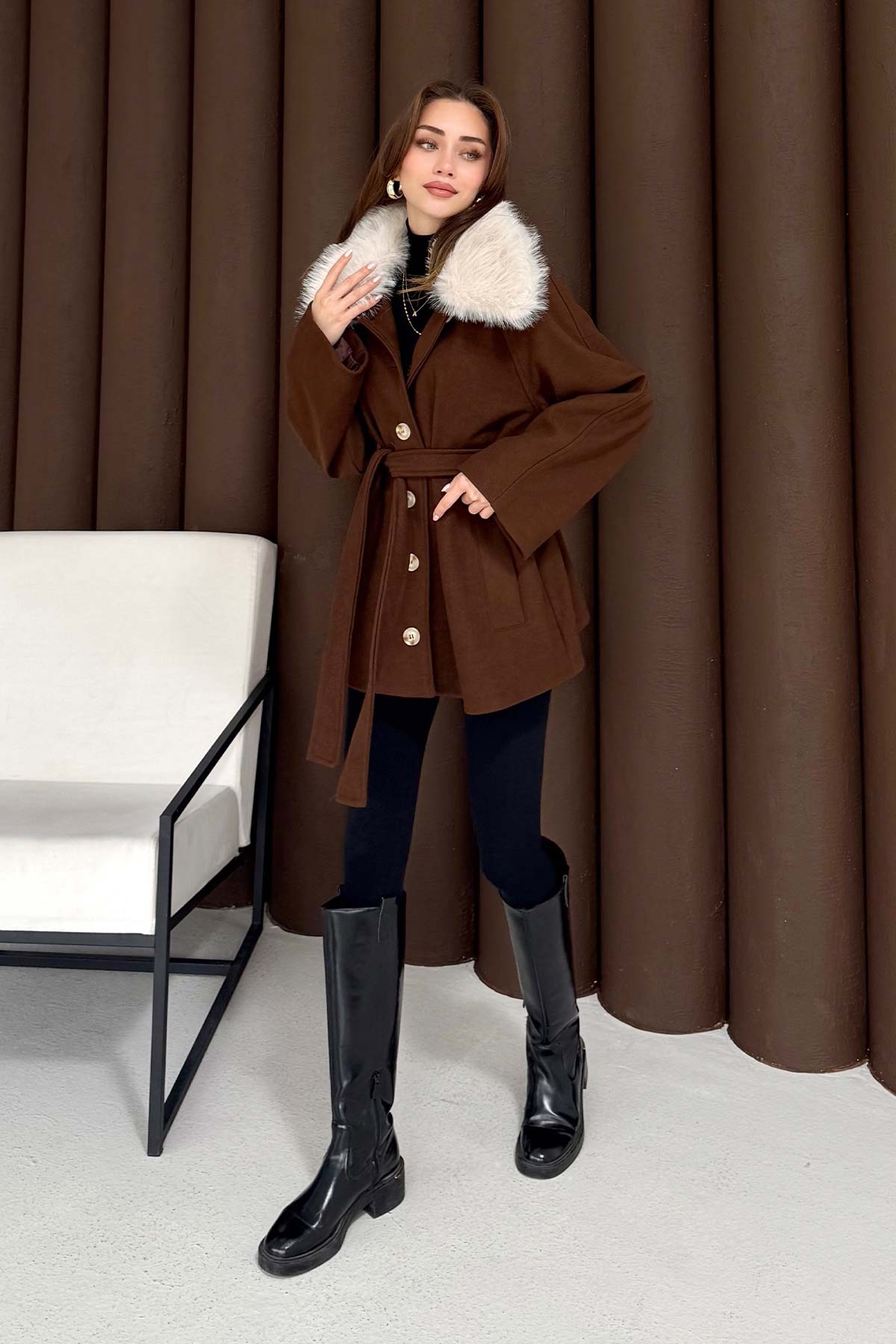 Kürklü Kaşe Kaban 3-4034