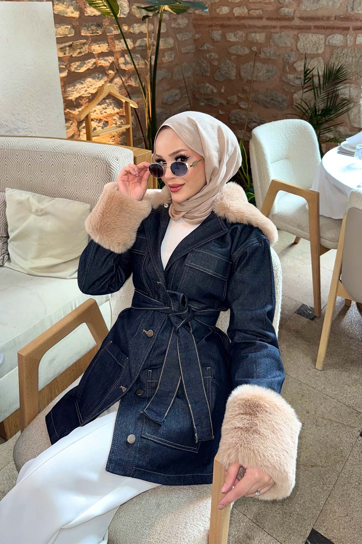 Kürklü Kot Ceket 3-0652