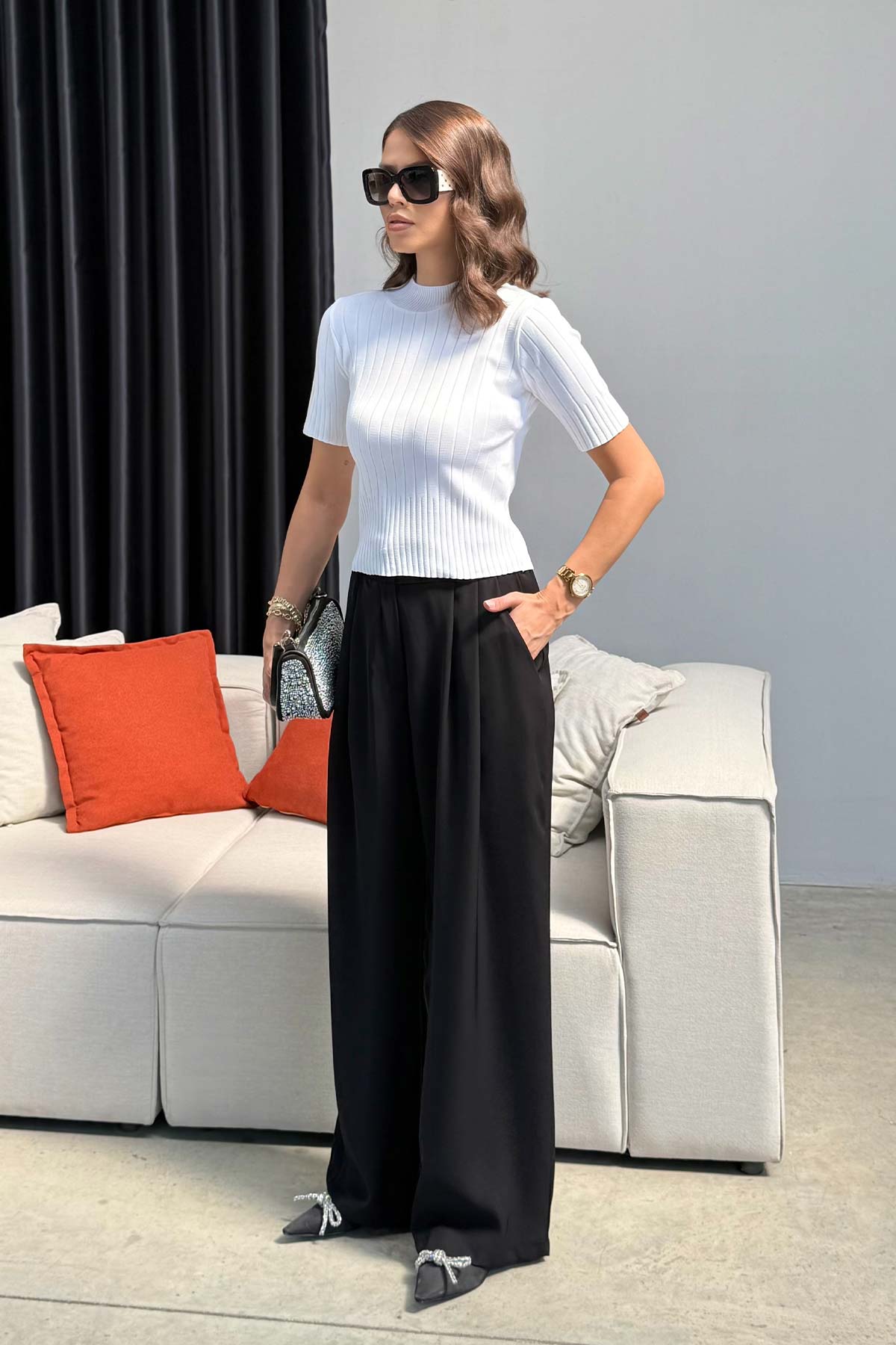 Kısa Kollu Triko Badi 32-7029-1