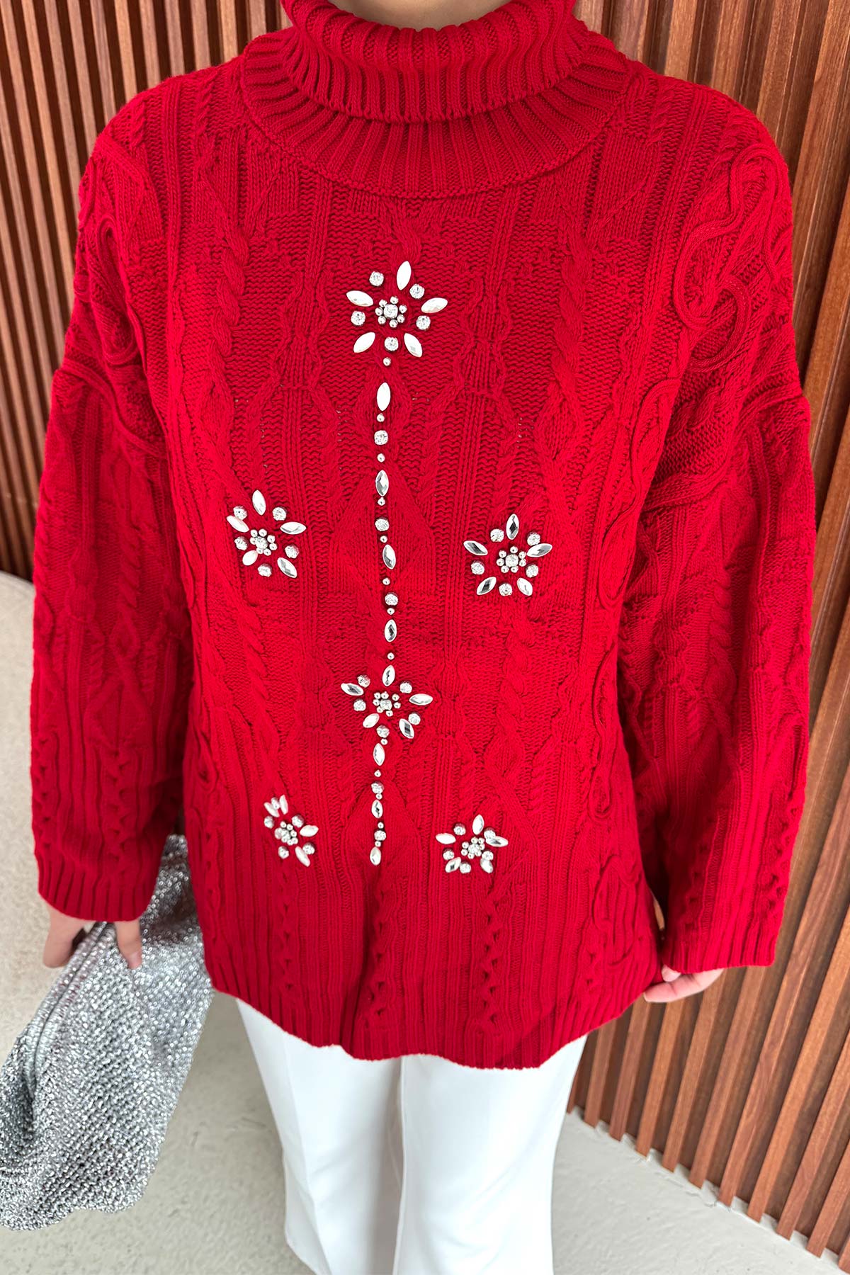 Taşlı Triko Kazak 32-7003-1