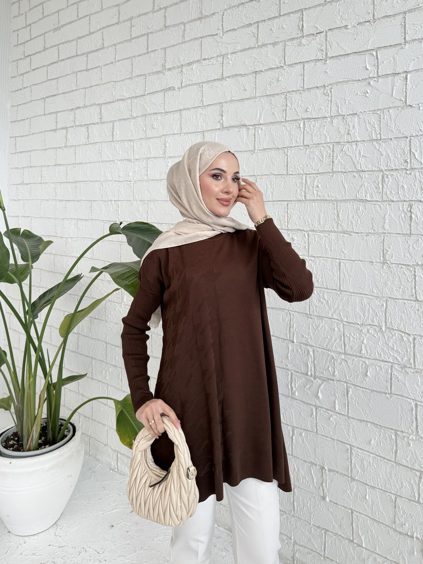 Desenli Triko Tunik 70-2223