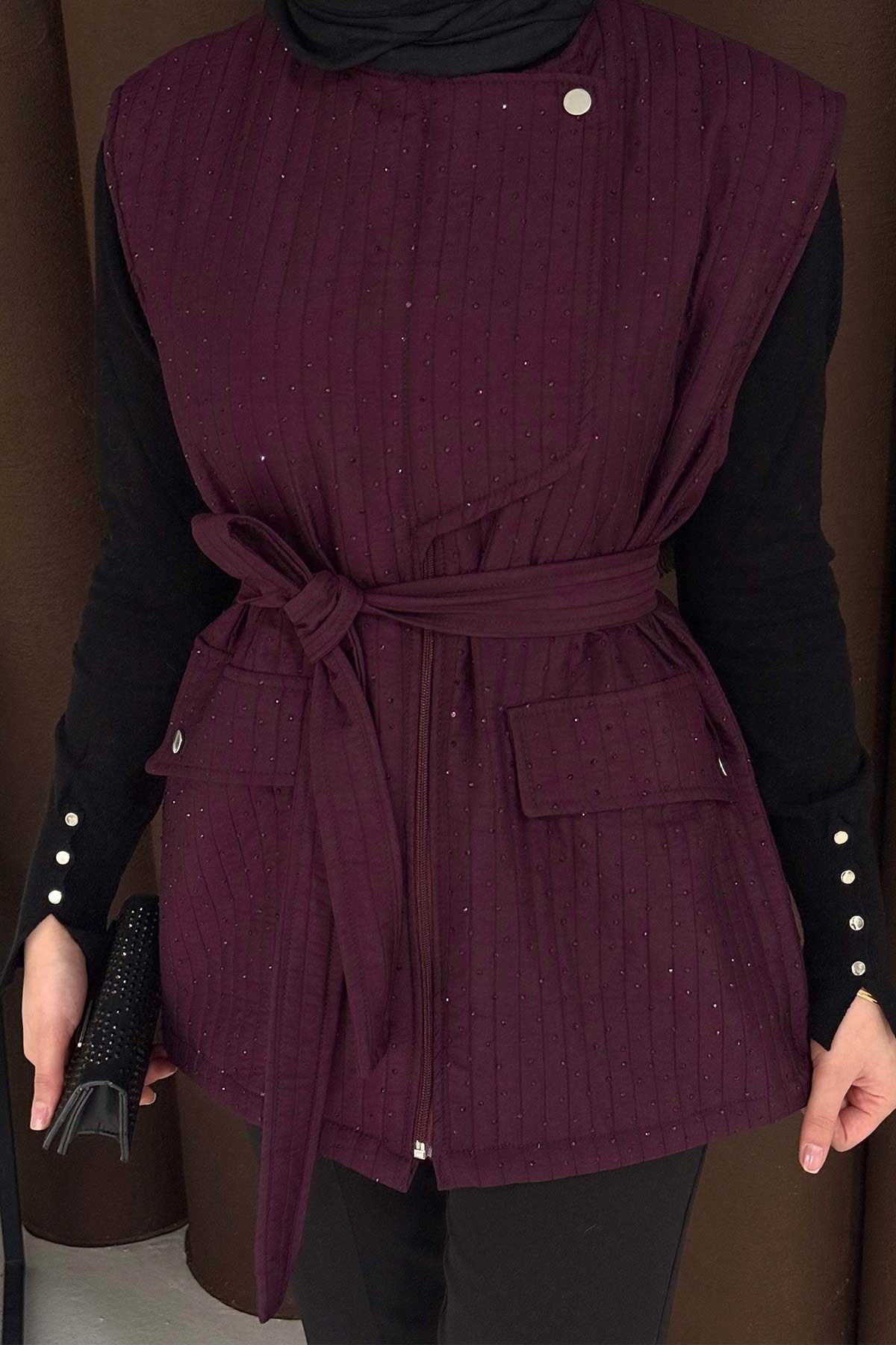 Taşlı Kapitone Yelek 32-3732