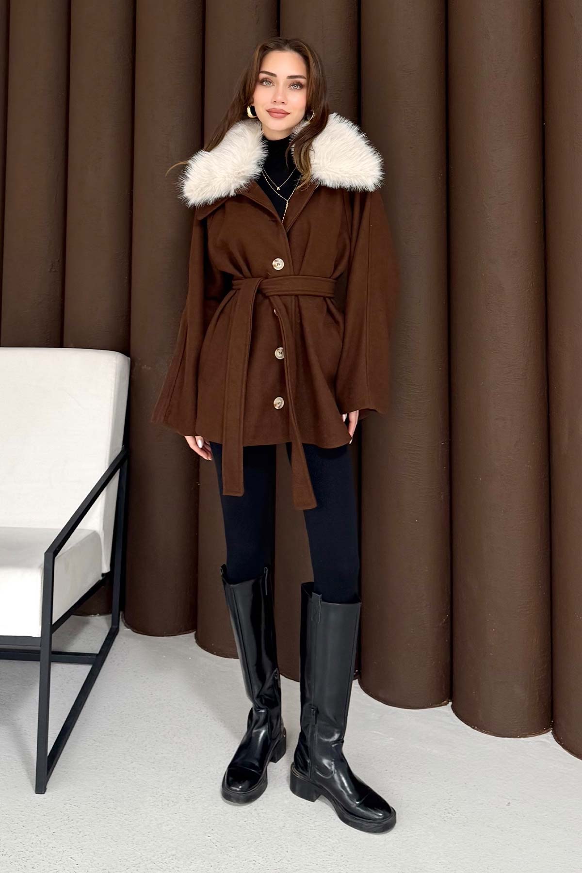 Kürklü Kaşe Kaban 3-4034