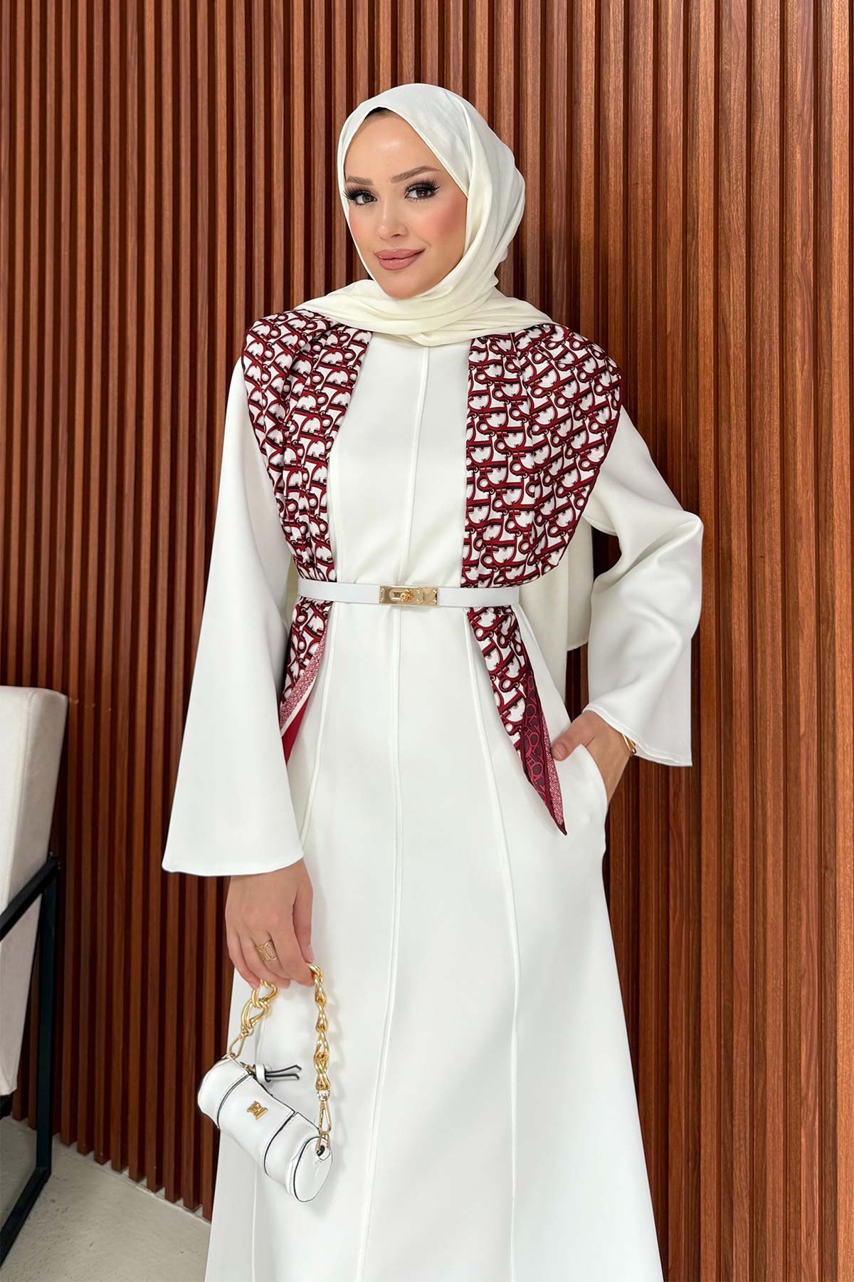 Kemerli Scuba Elbise 32-3701