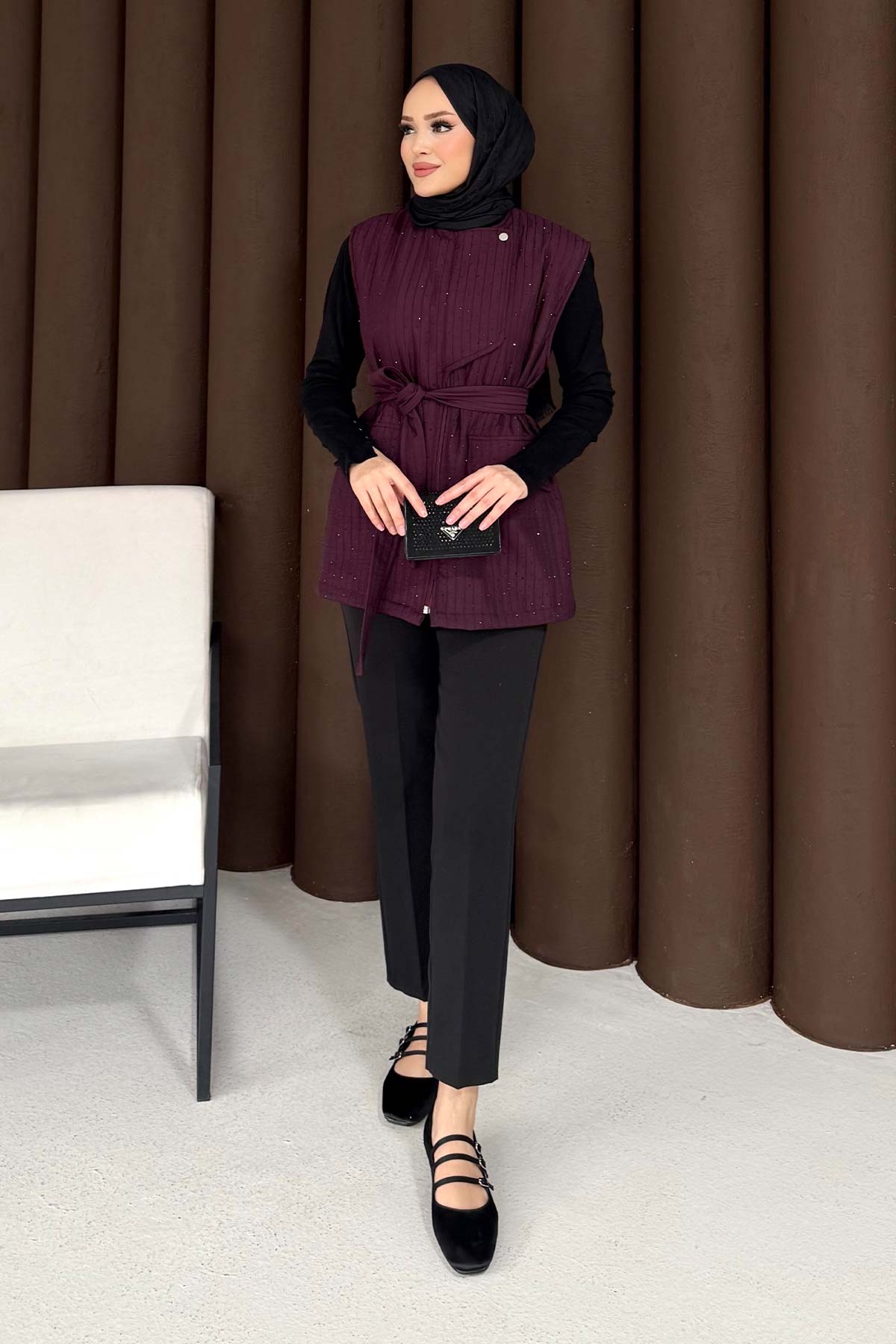 Taşlı Kapitone Yelek 32-3732