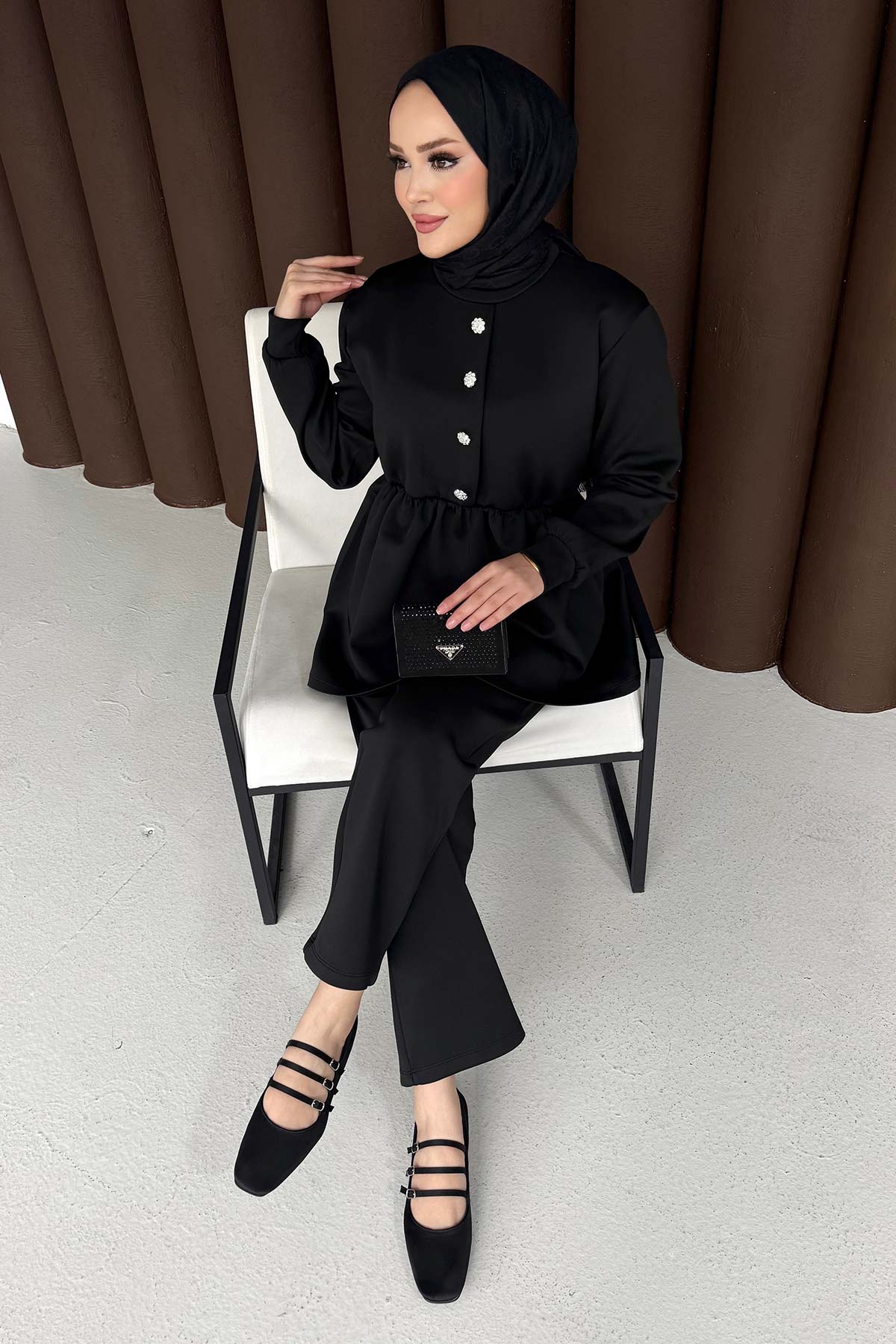 Taşlı Düğmeli Scuba Takım 76-5505