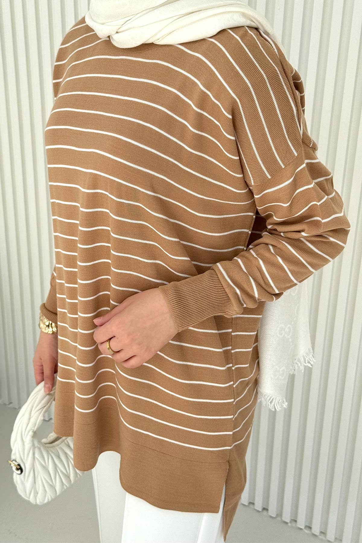 Çizgili Triko Tunik 70-2020