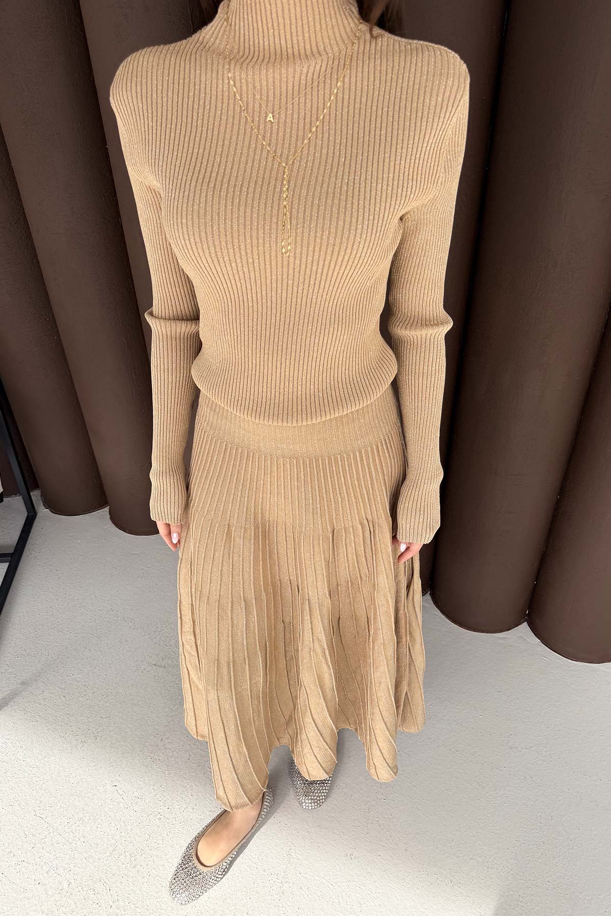 Simli Triko Elbise 3-1521