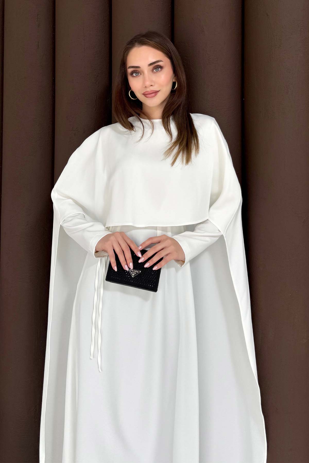 Pelerinli Elbise 3-3392