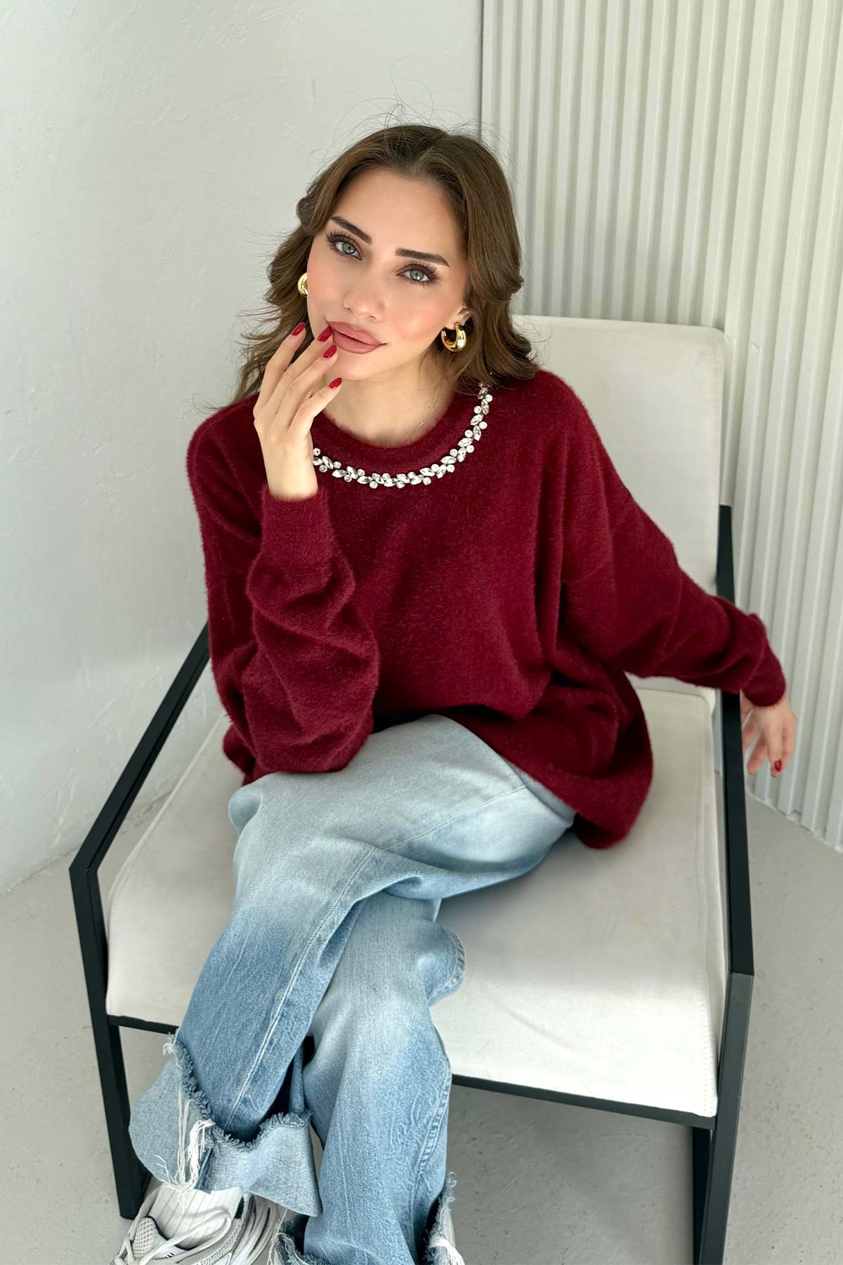 Taşlı Triko Kazak 70-2468