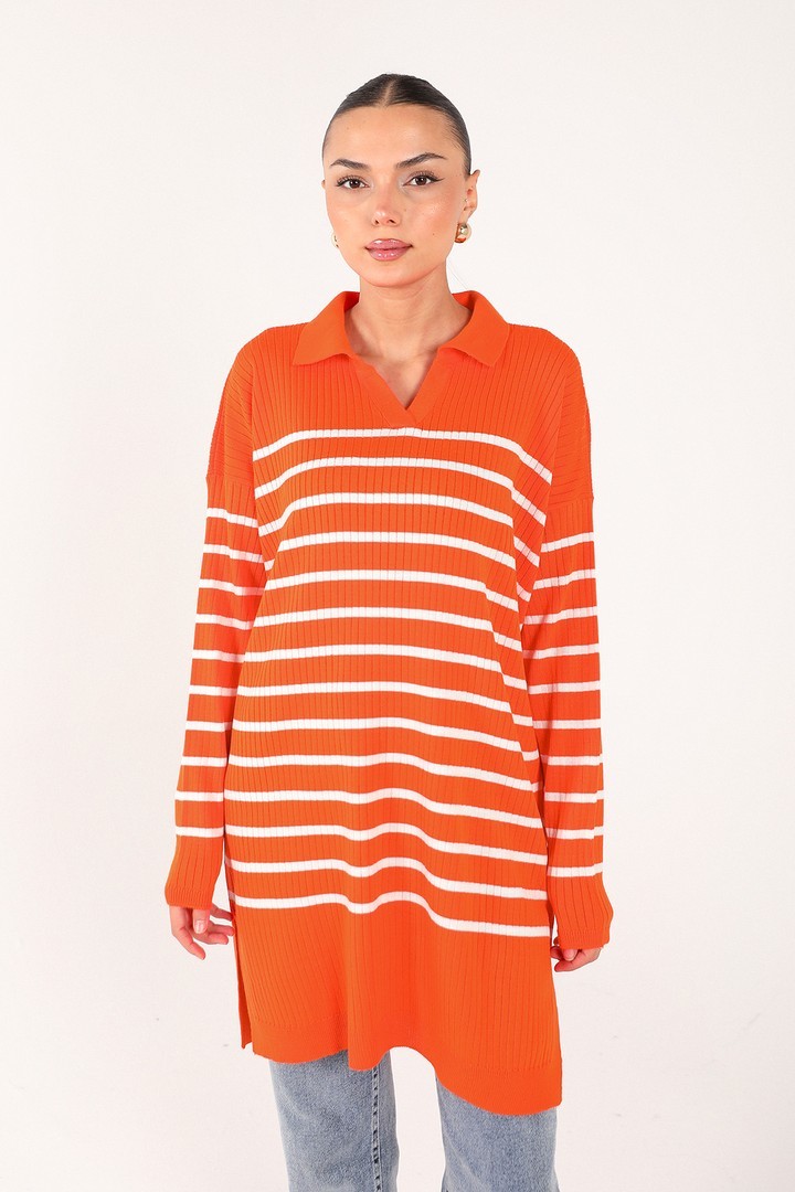 Çizgili Triko Tunik 70-24325