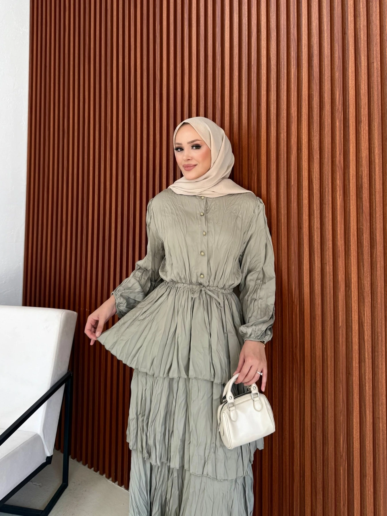 Crash Saten Kat Kat Elbise 32-3573