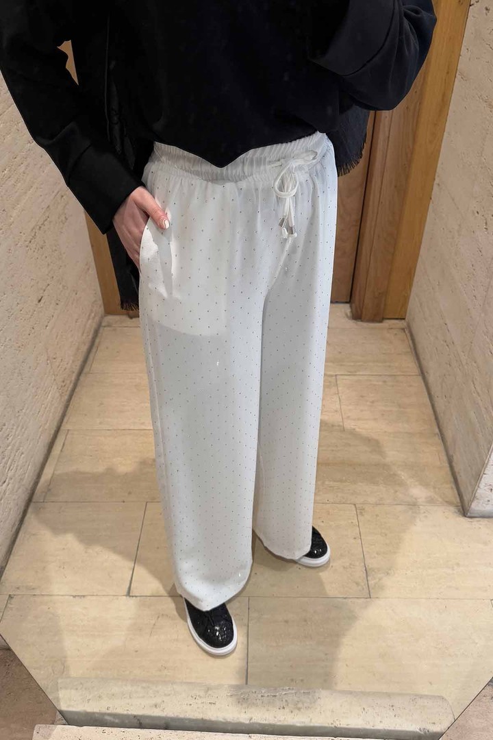 Krep Taşlı Pantolon 32-2317