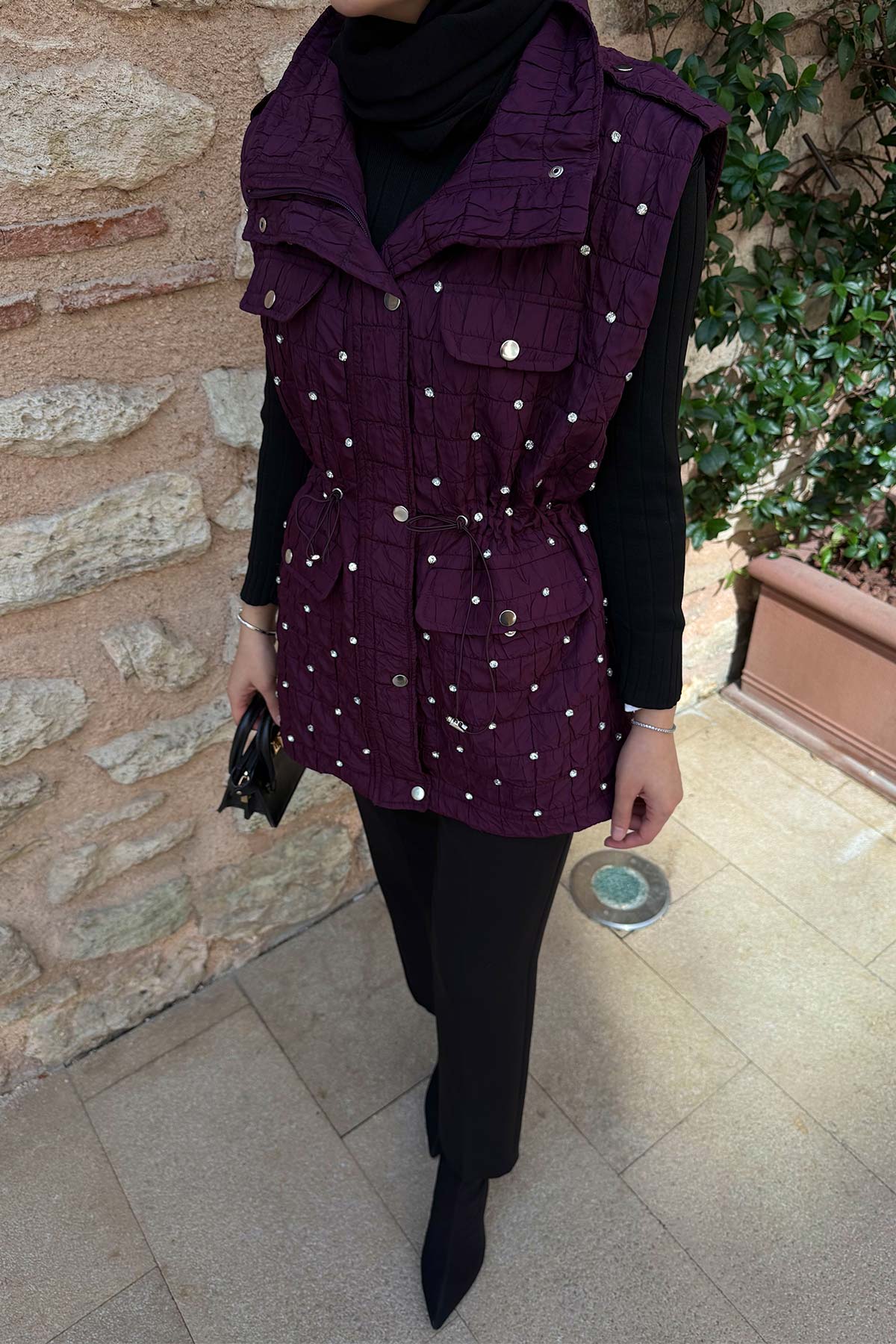 Taşlı Kapitone Yelek 32-2502