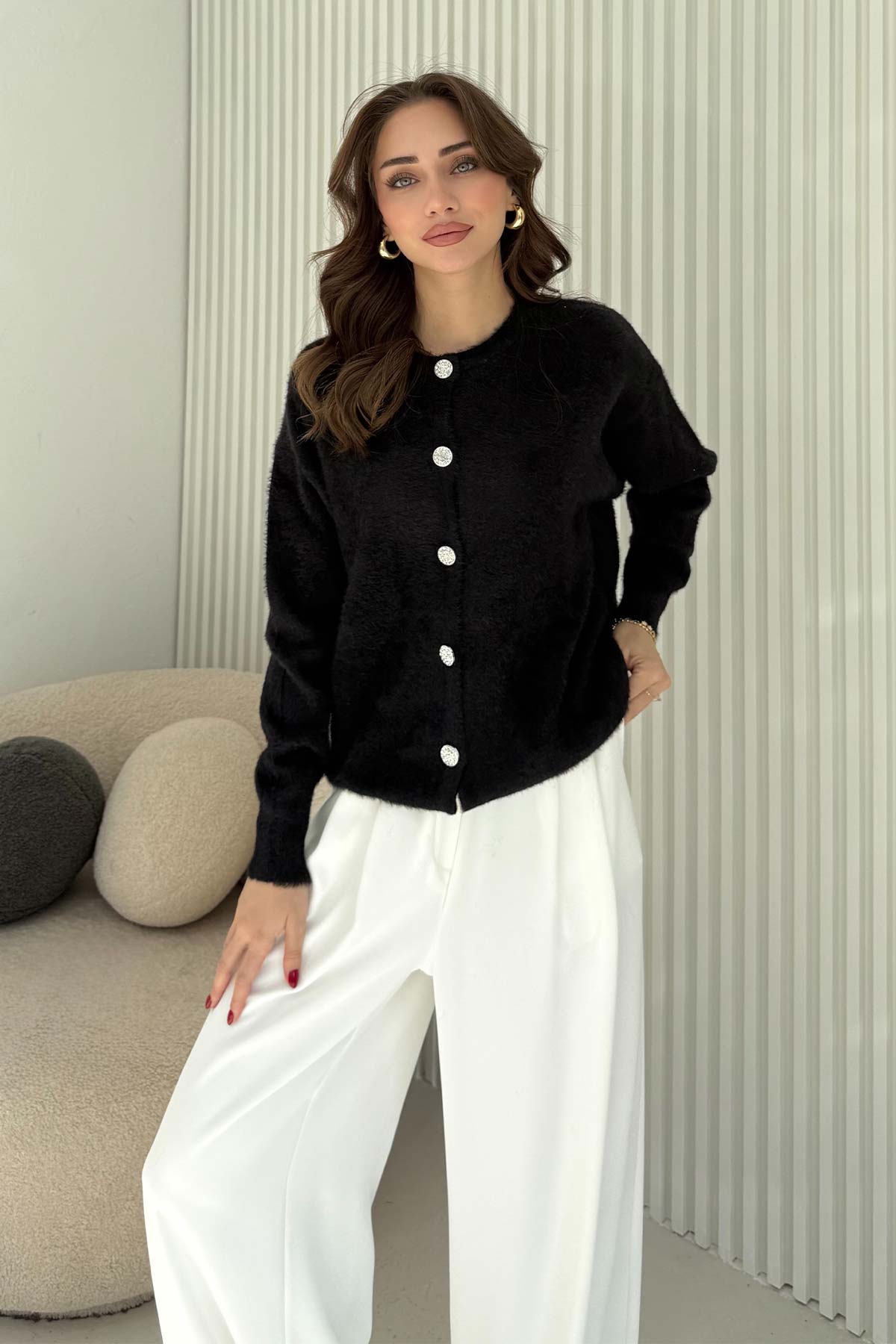 Düğmeli Triko Hırka 70-2430