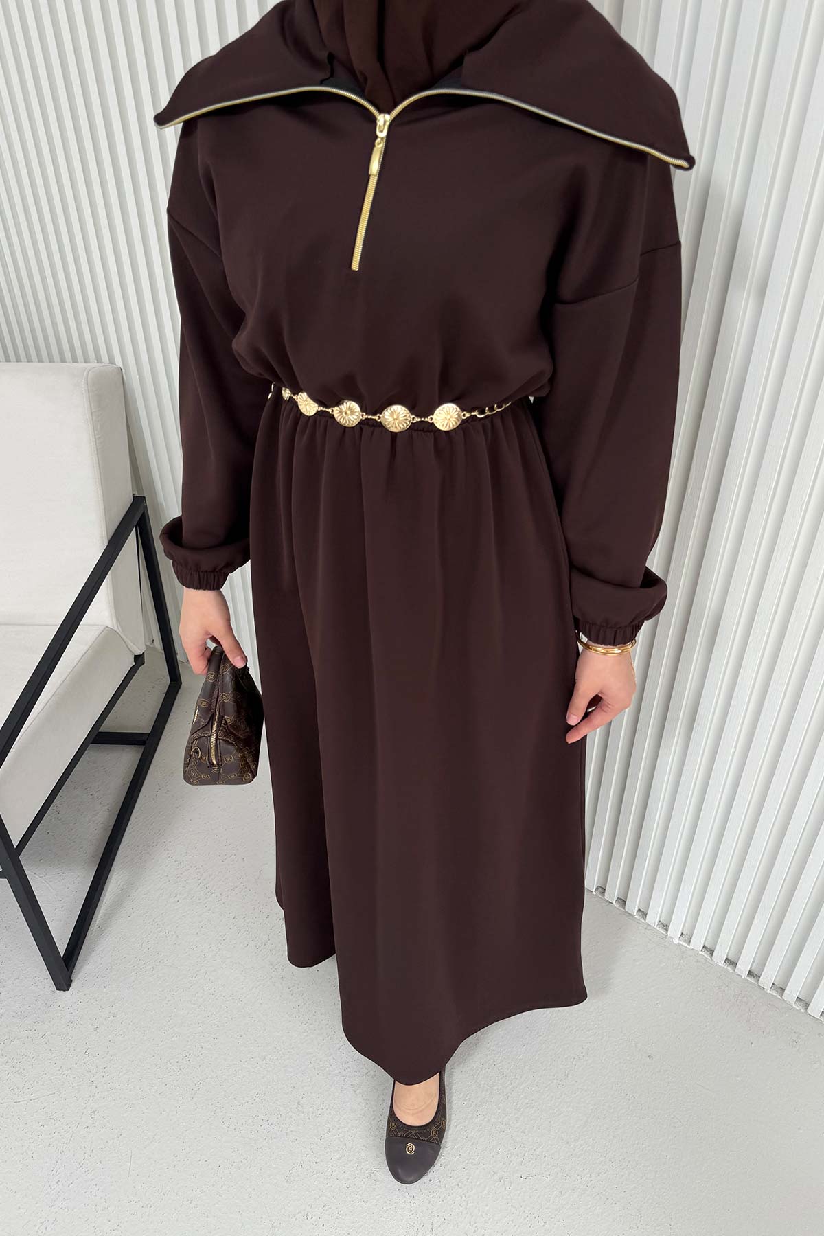 Kemerli Scuba Elbise 68-6215-1