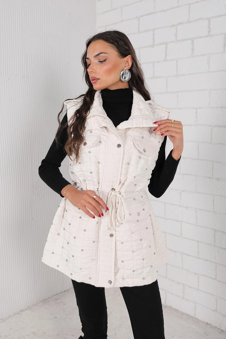 Taşlı Kapitone Yelek 32-2232