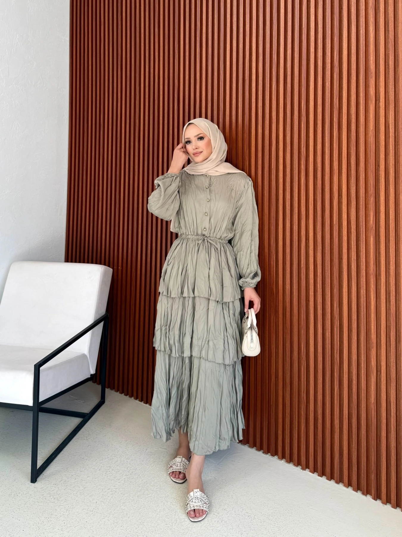 Crash Saten Kat Kat Elbise 32-3573