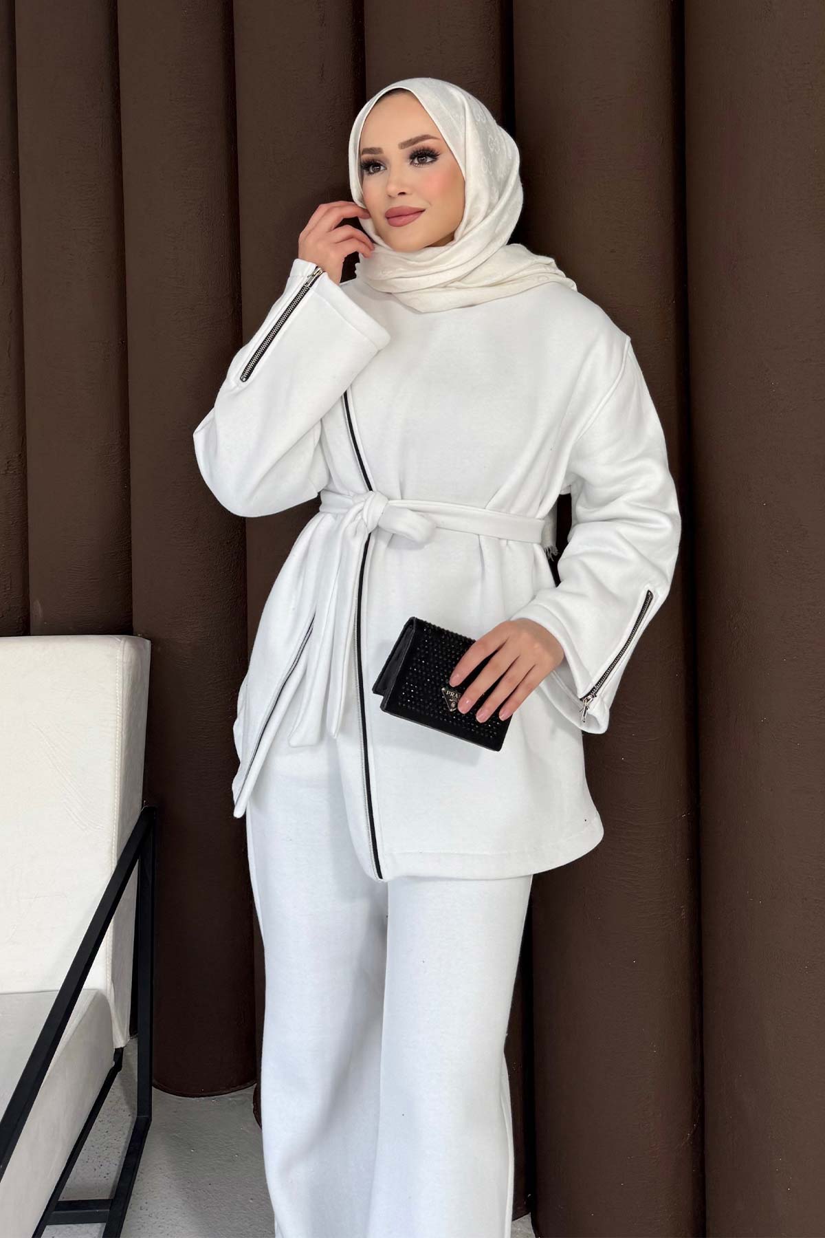 Fermuar Detaylı Üç İplik Takım 76-5504