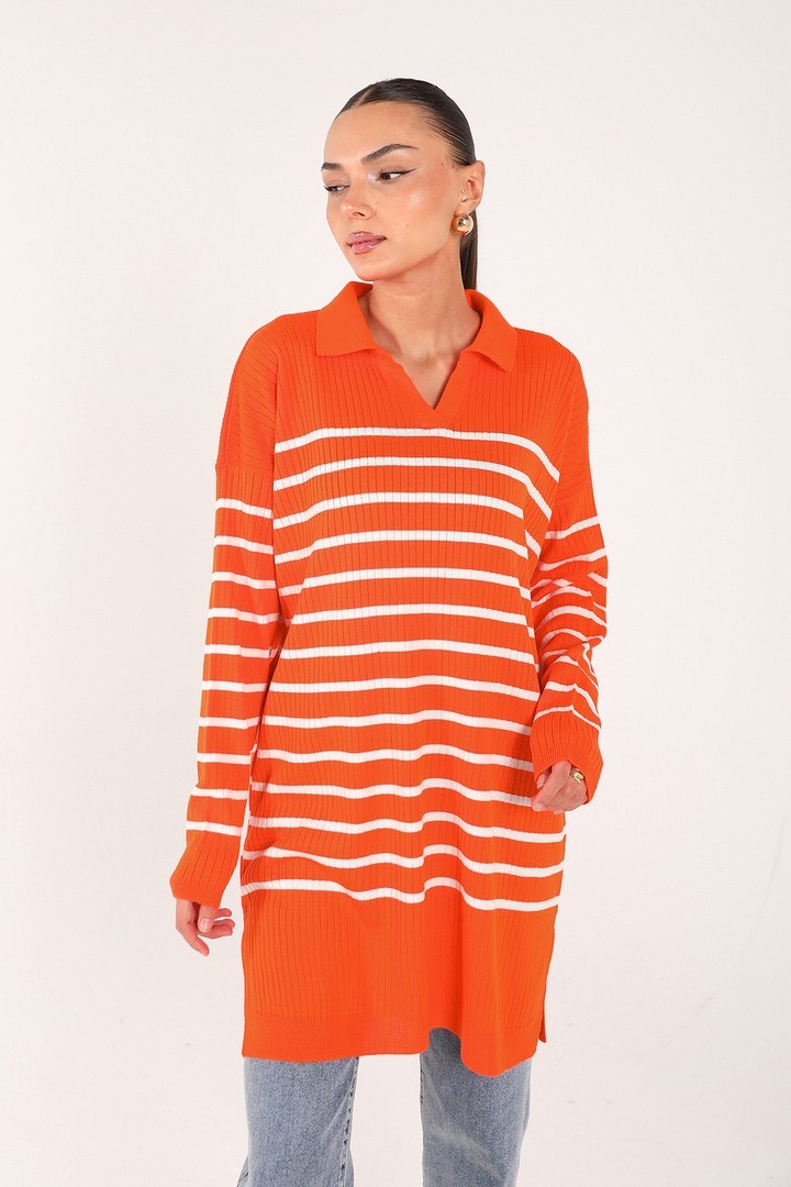 Çizgili Triko Tunik 70-24325