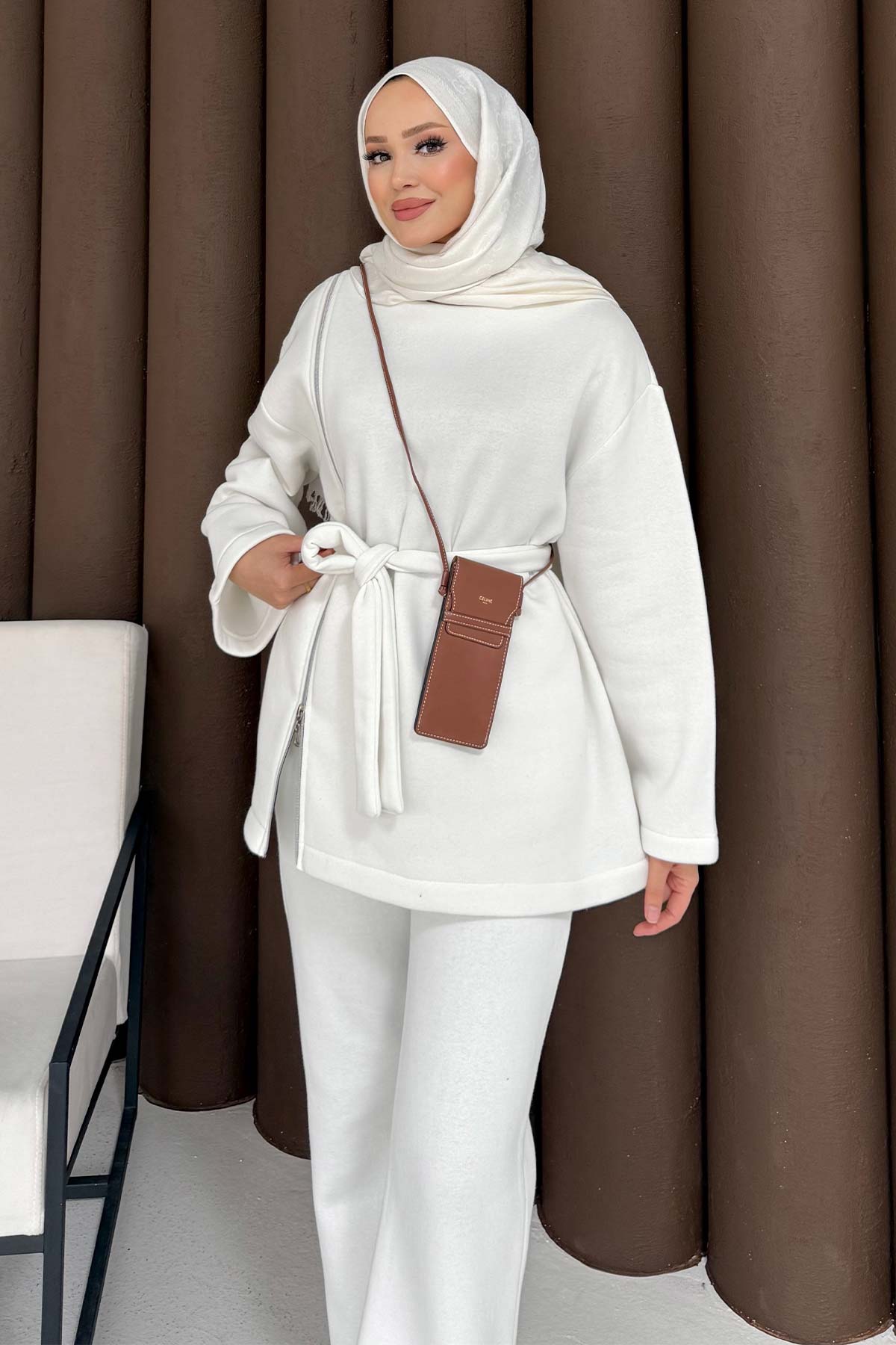 Fermuar Detaylı Üç İplik Takım 76-5503