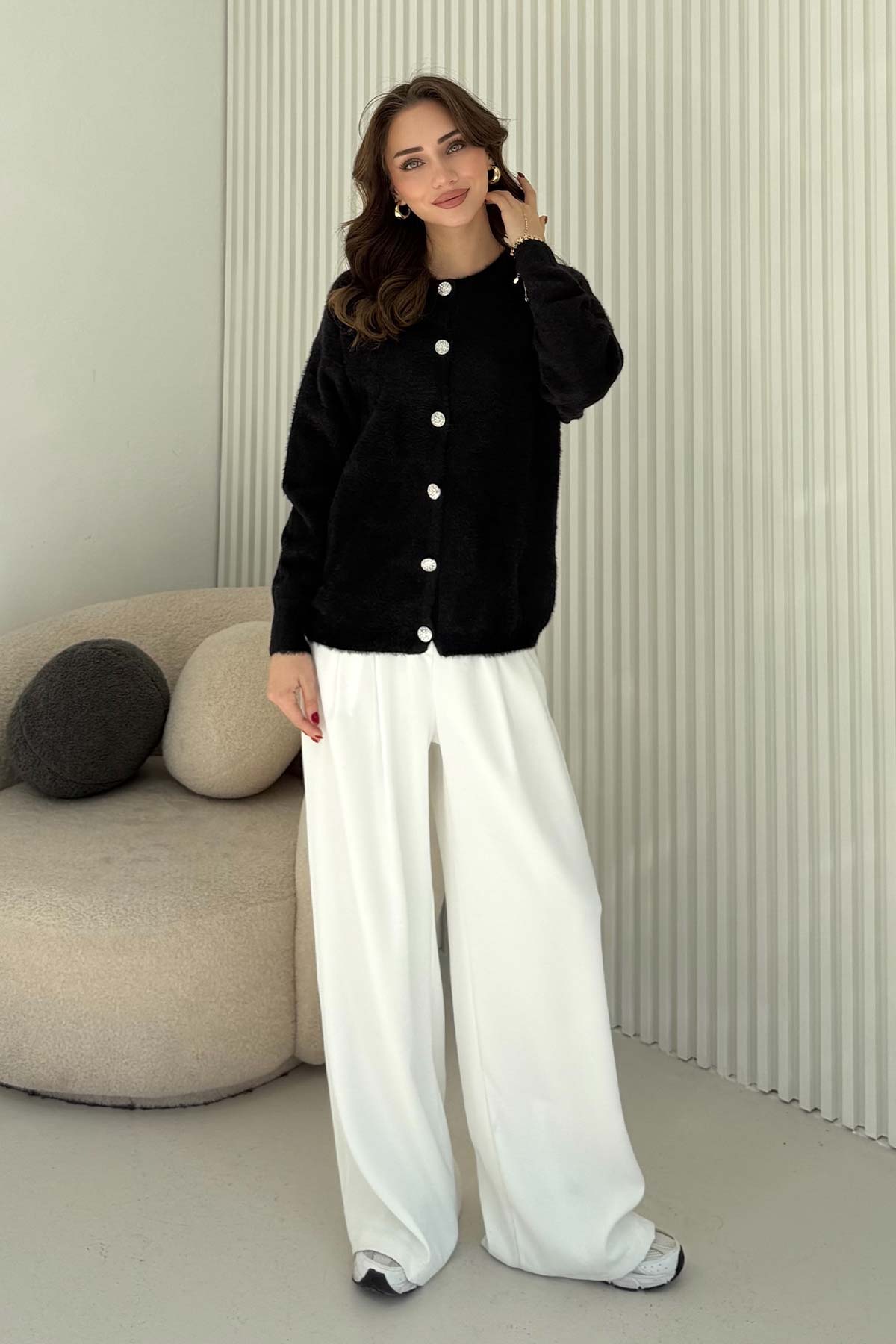 Düğmeli Triko Hırka 70-2430