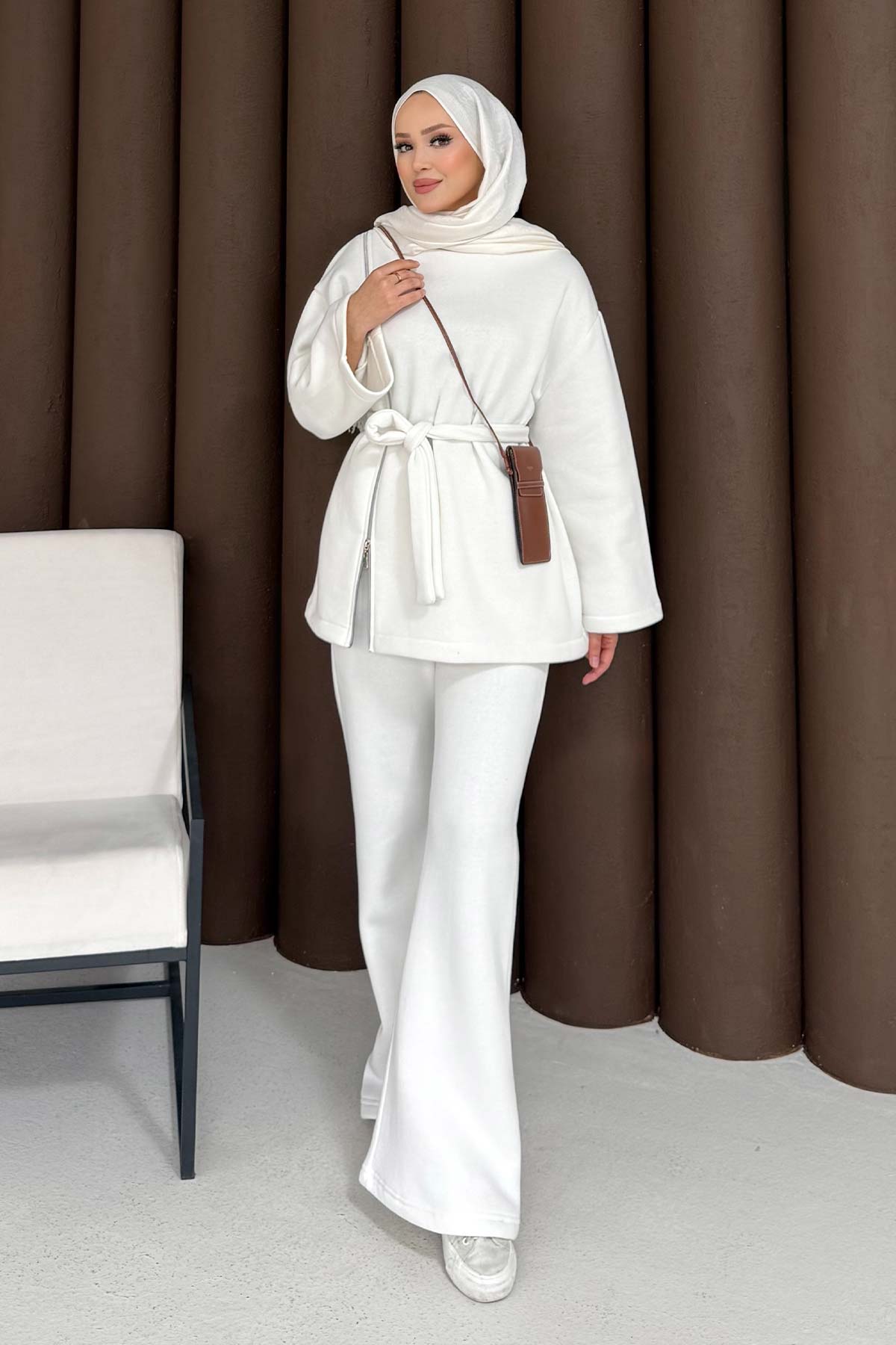 Fermuar Detaylı Üç İplik Takım 76-5503