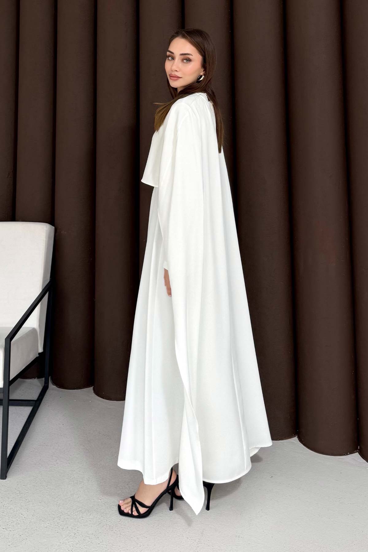 Pelerinli Elbise 3-3392